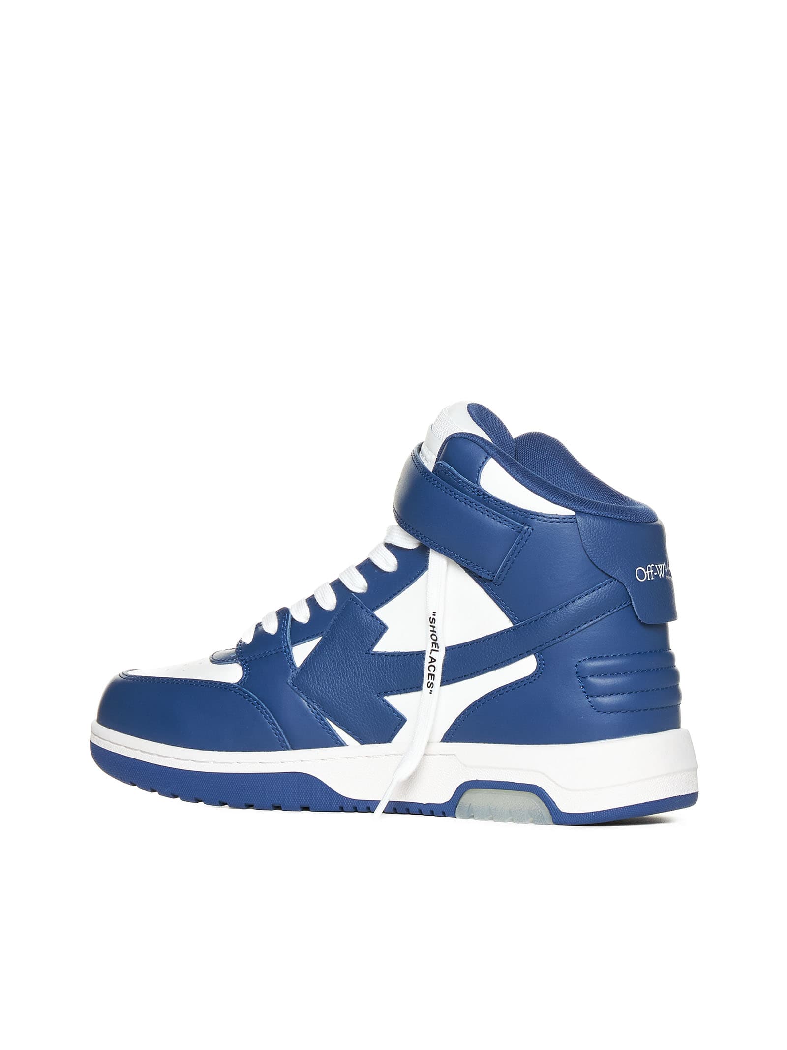 Off-white Off White Out Of Office Mid Top Sneakers Men In White Royal Blue