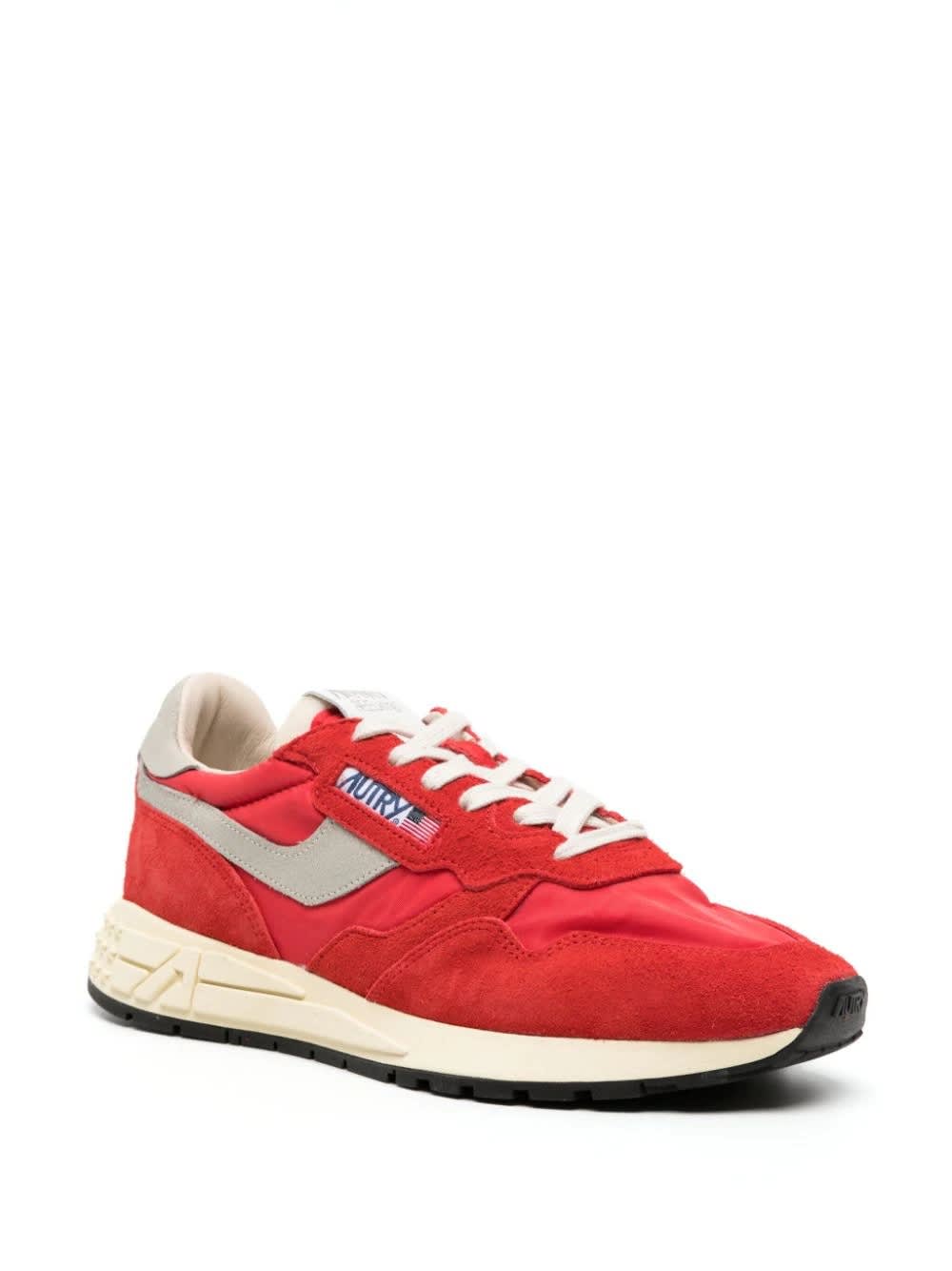 Autry Reelwind Low Nylon And Suede Sneakers In Red