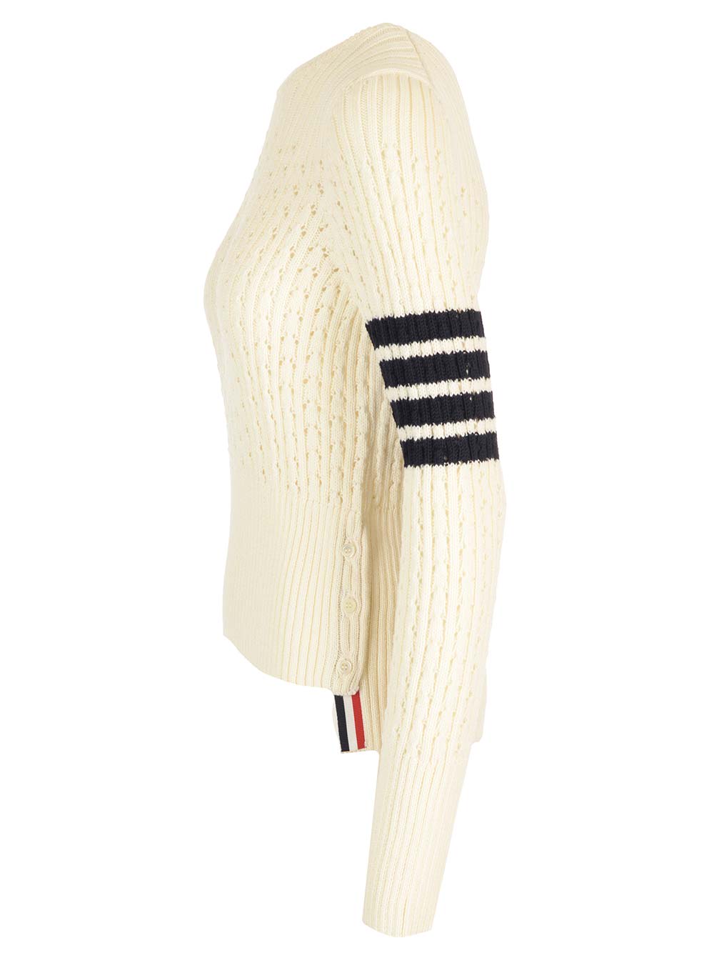 Shop Thom Browne Pointelle Wool Sweater