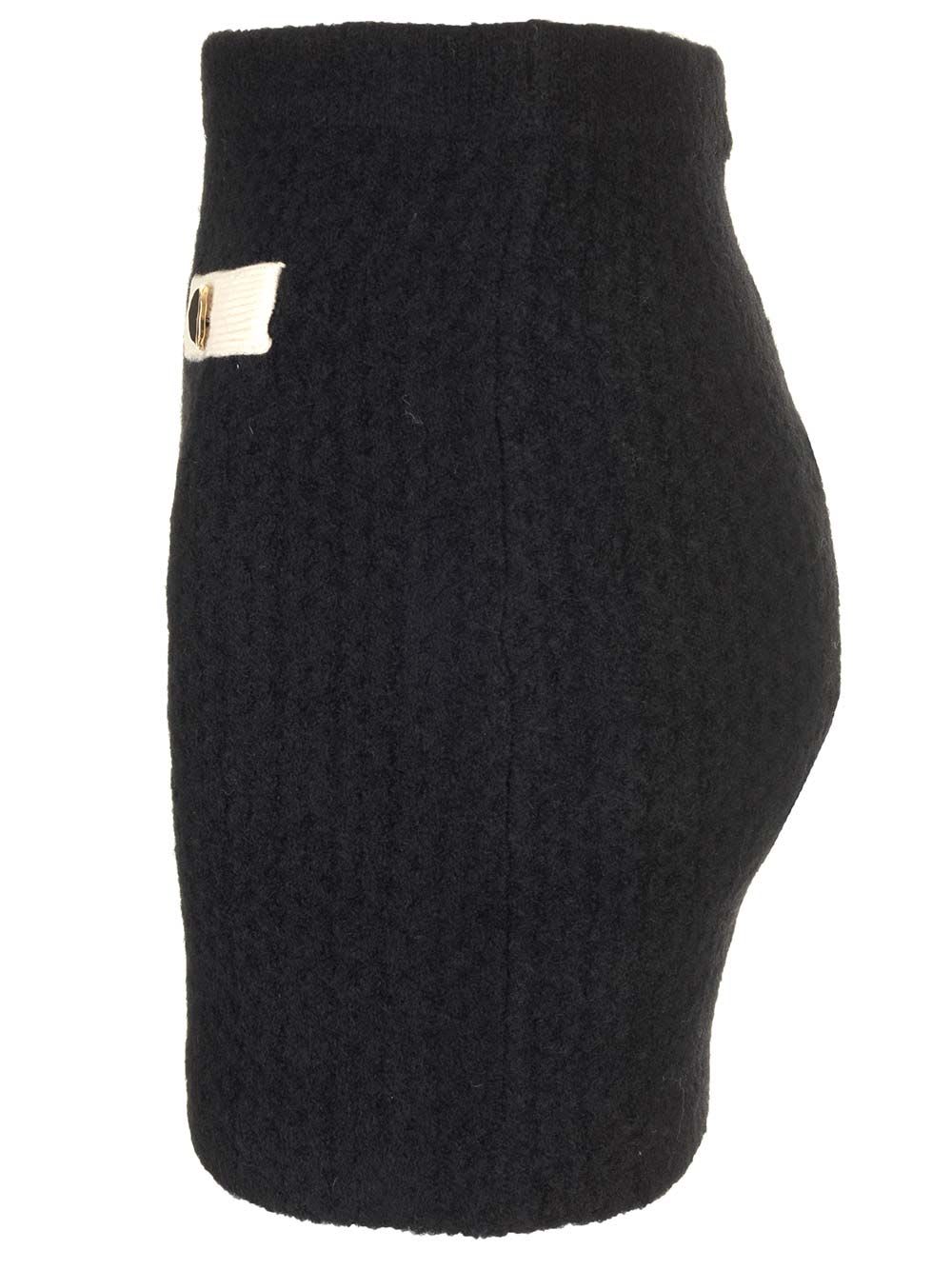 Shop Self-portrait Cashmere Mini Skirt In Black