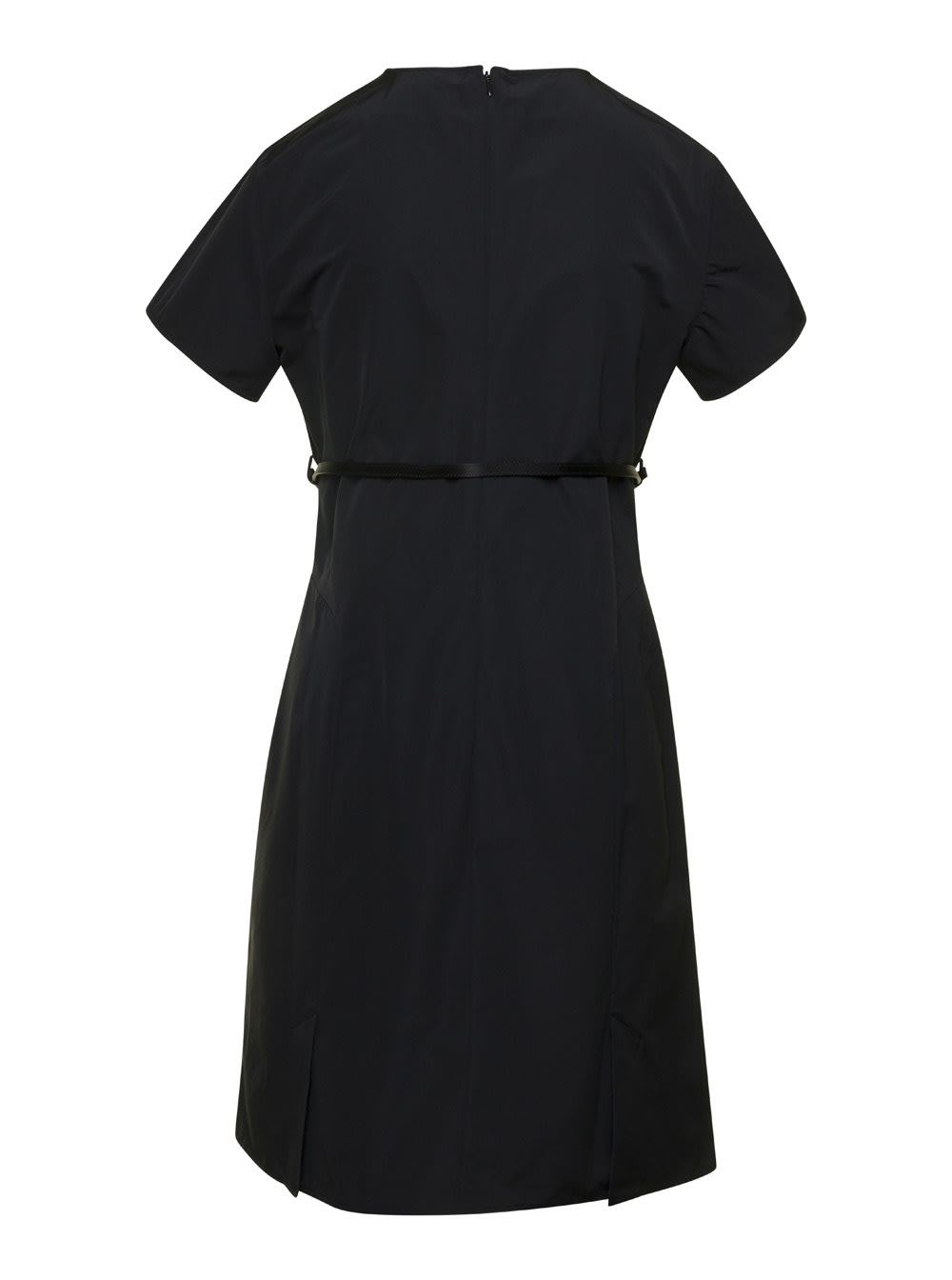 Shop Givenchy Black Mini Dress With Belt In Taffeta Woman