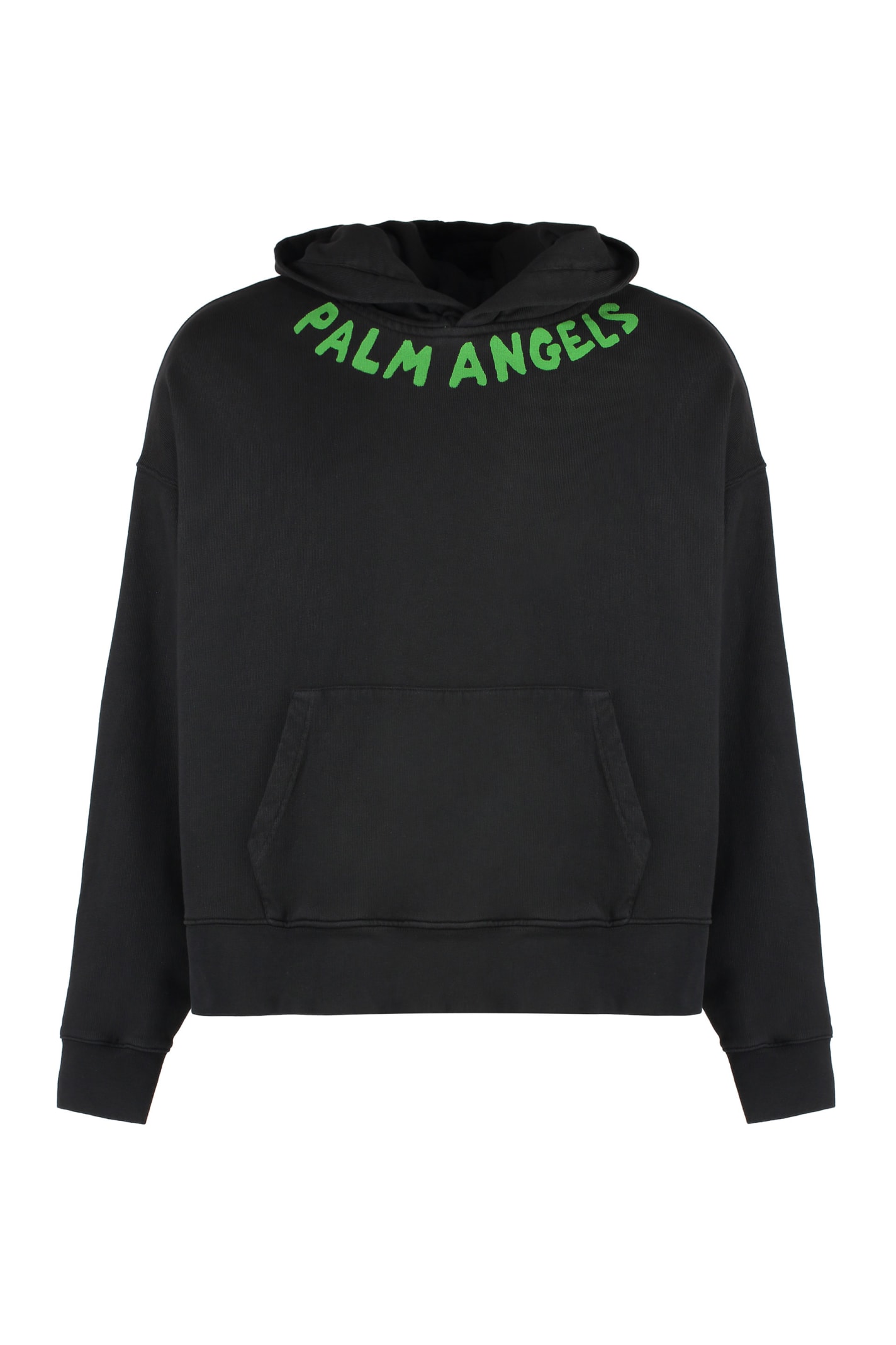 Shop Palm Angels Cotton Hoodie In Black