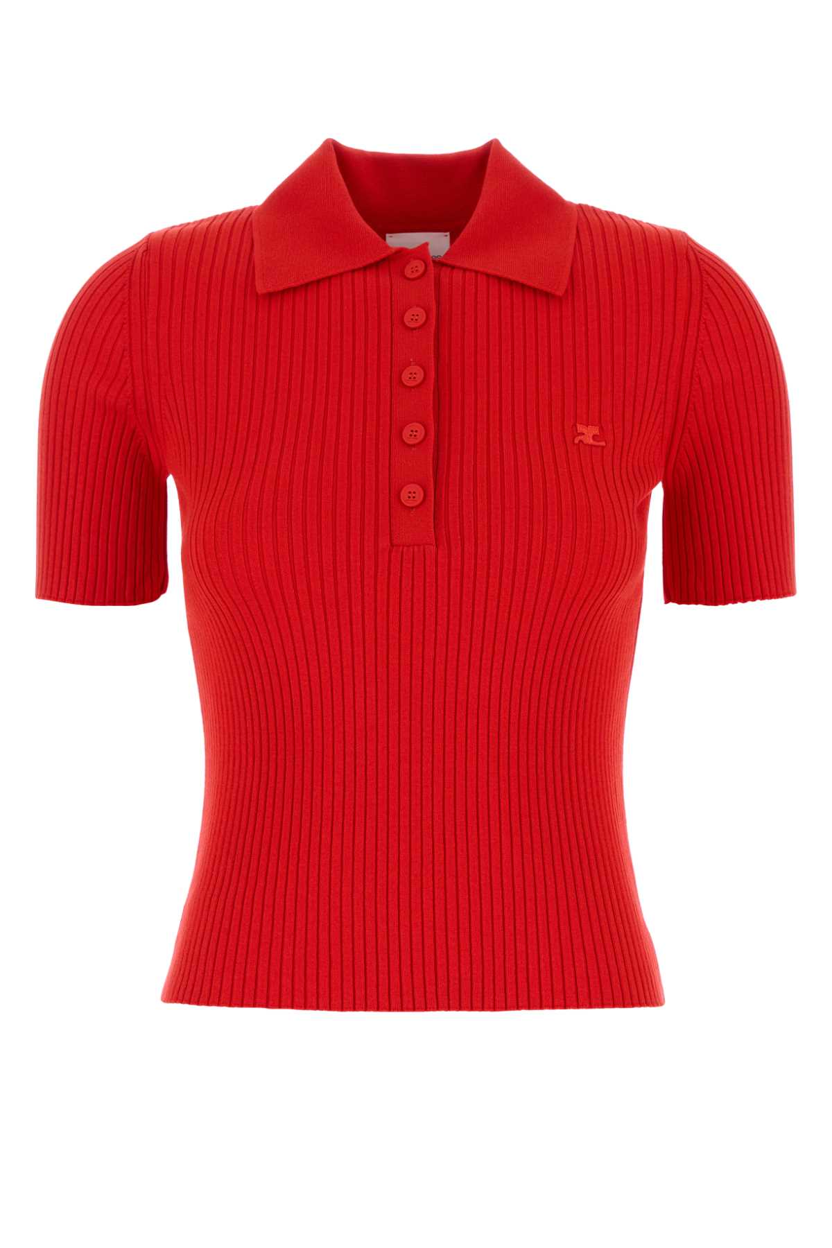 Courrèges Red Viscosa Blend Polo Shirt In Red