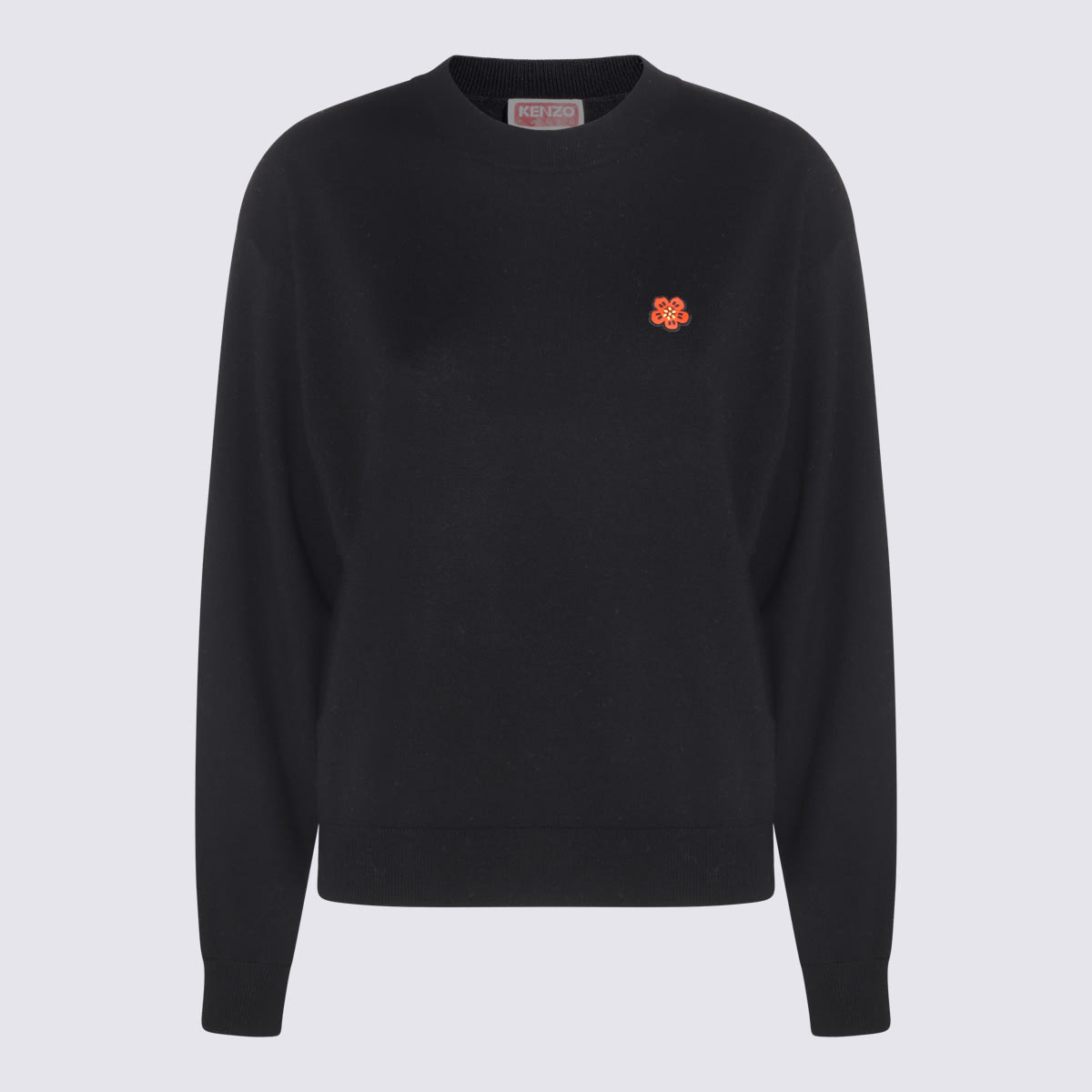 Shop Kenzo Black Wool Logo Sweater