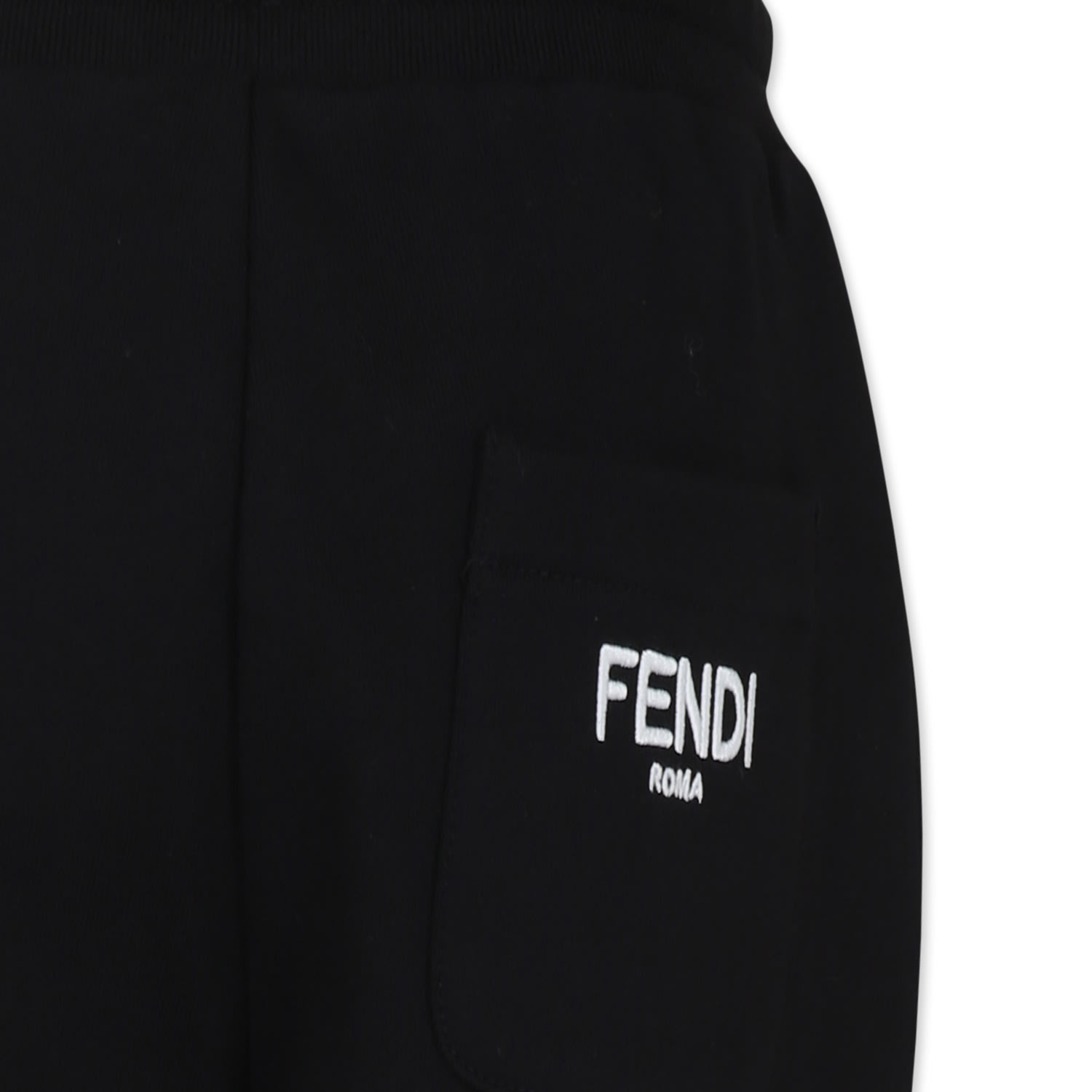 Shop Fendi Brown Reversible Trousers For Kids With Ff