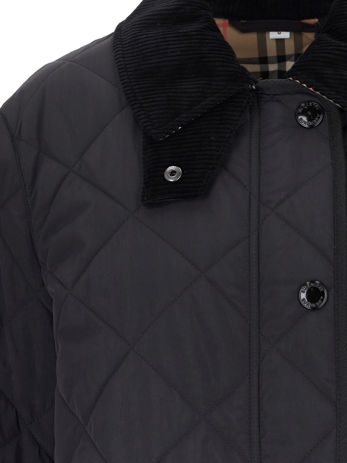 Shop Burberry Quilted Jacket Country In Black