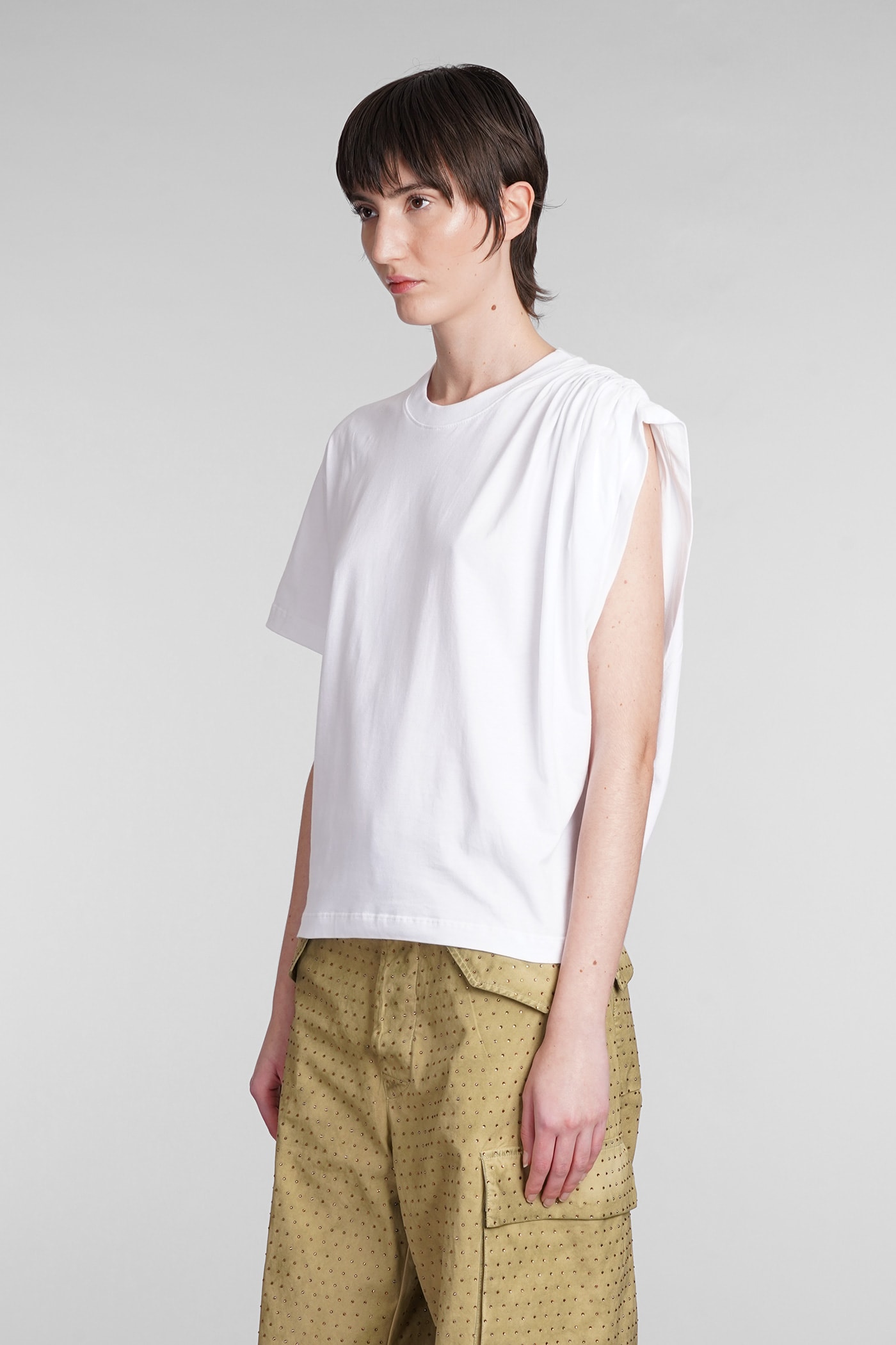 Shop Laneus T-shirt In White Cotton