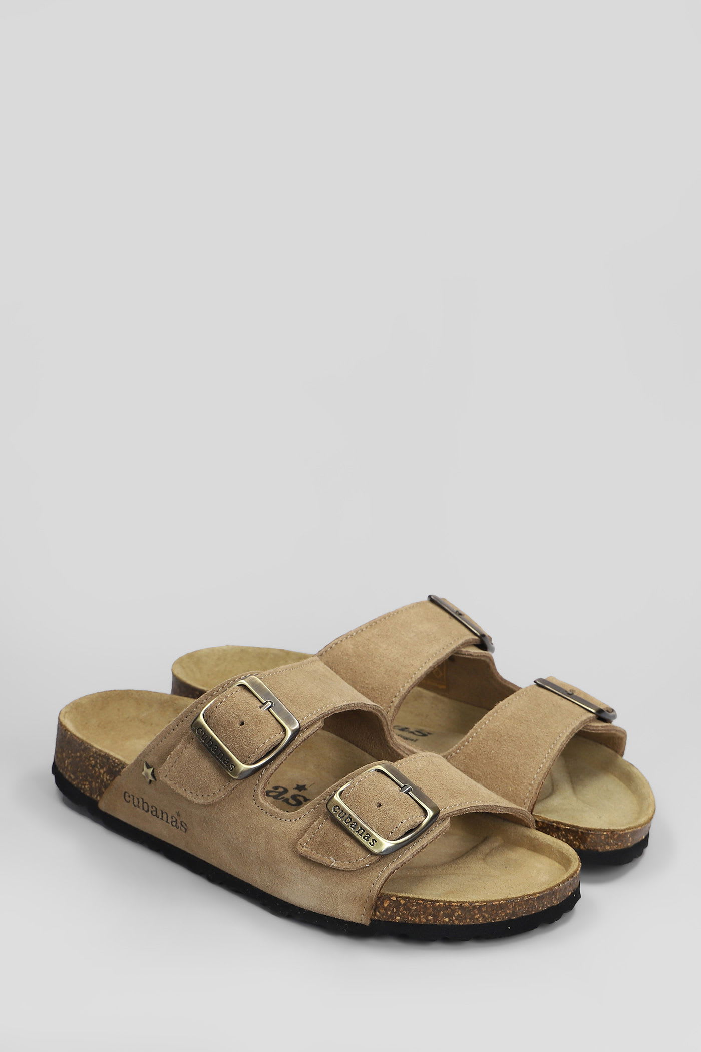 Cubanas Amalia Flats In Taupe Suede