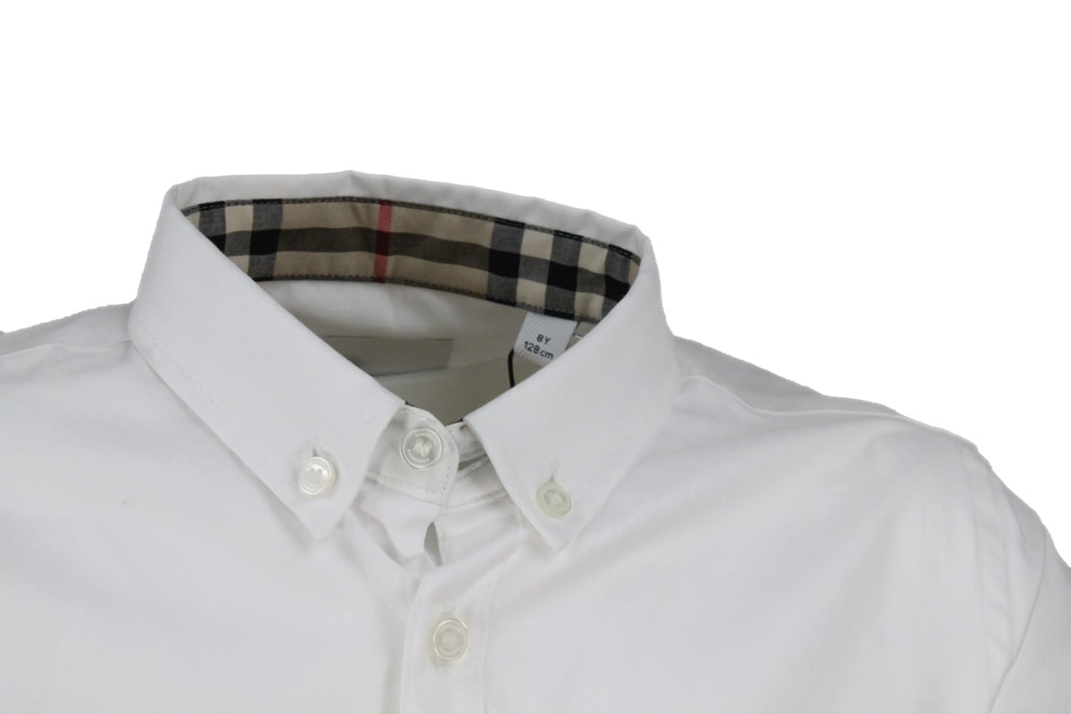 Shop Burberry Shirt With Check Pocket In White