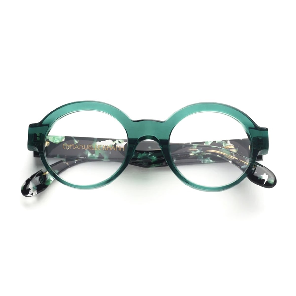 Emmanuelle Khanh Ek 1502 1983 Verde/sencha Nacre Glasses In Green