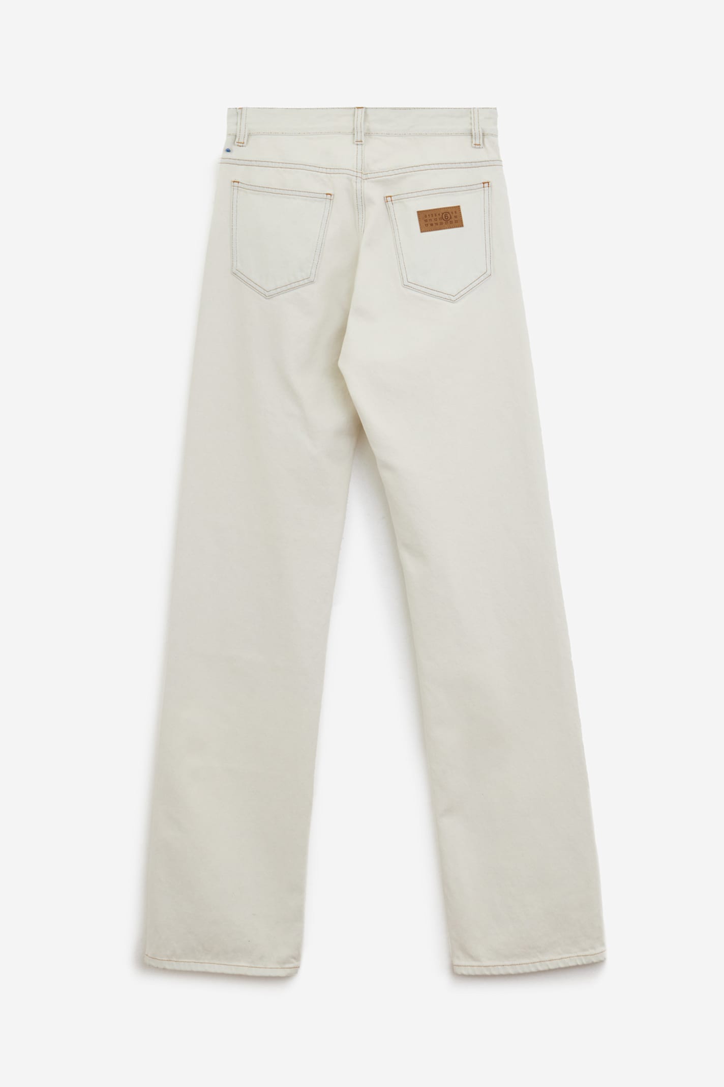 Mm6 Maison Margiela Patched Jeans With Belt Loops In Neutral