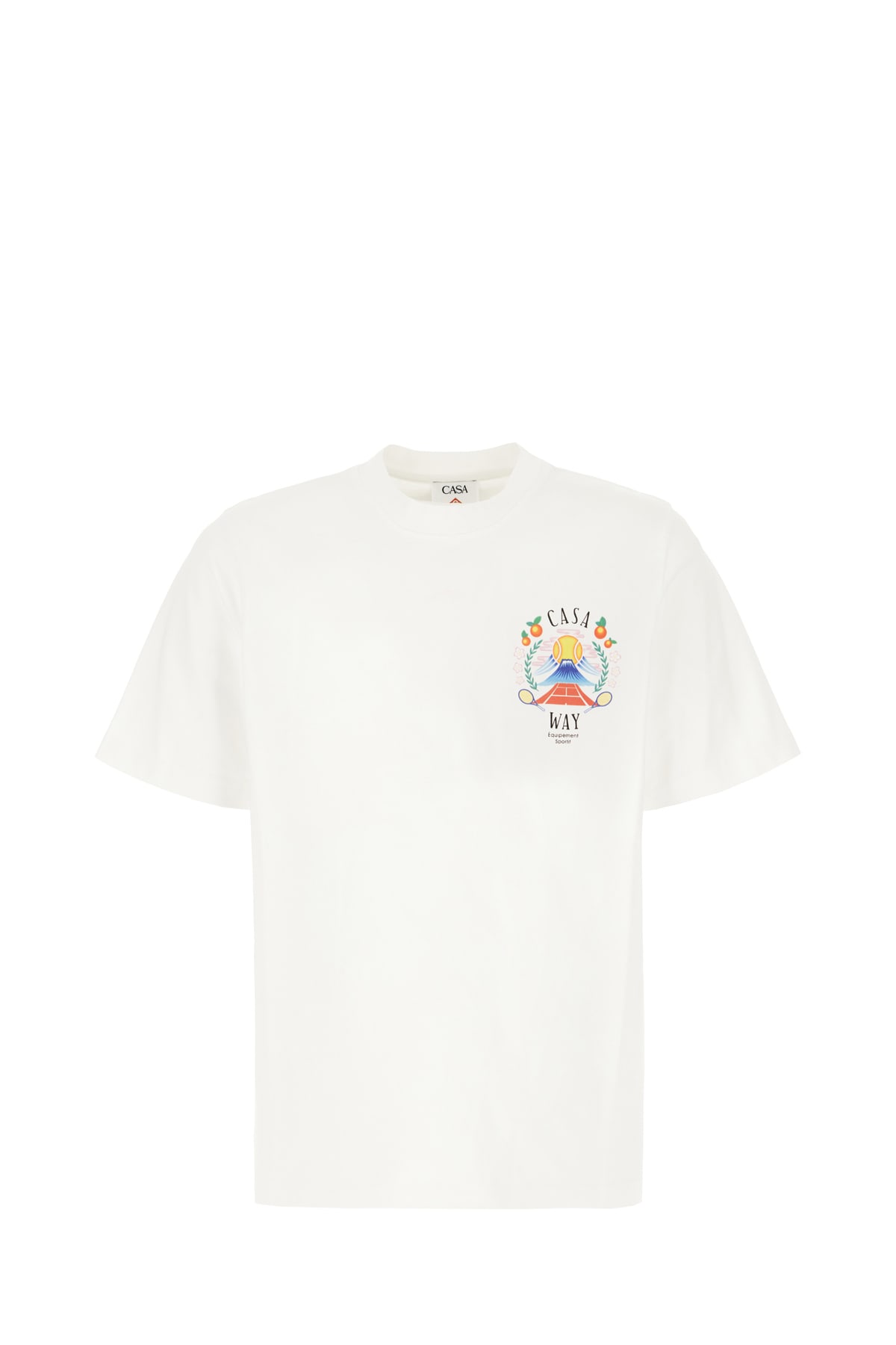 Casablanca T-shirt Girocollo Con Logo Sul Fronte In White