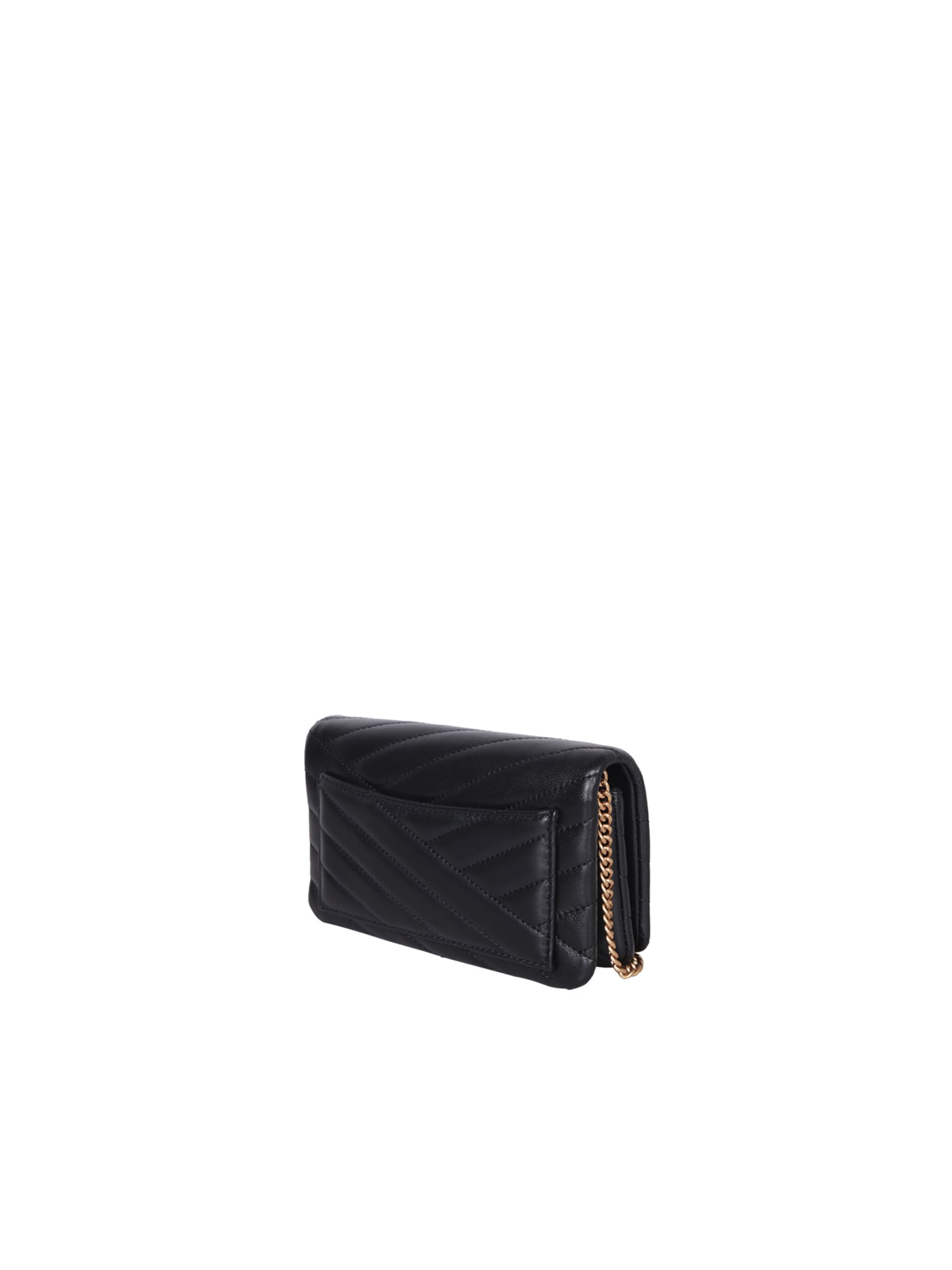 Tory Burch Kira Chevron Chain Wallet In Black