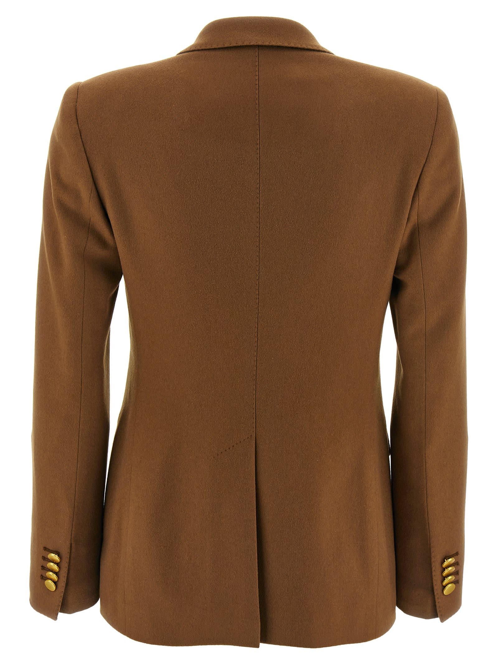 Tagliatore Double-breasted Peak-lapel Blazer In Brown