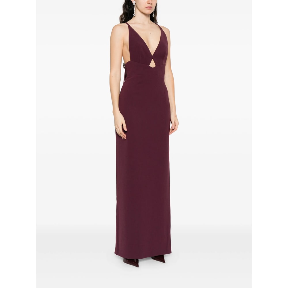 Solace London Cross-back Maxi Dress In Red
