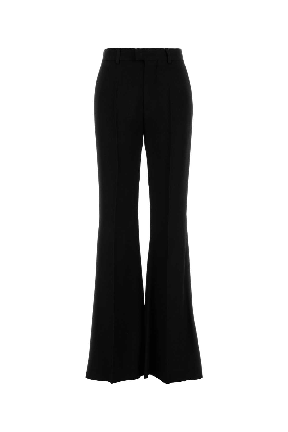 Balenciaga Black Pants With Belt Loops And Flared Leg In Viscose Woman