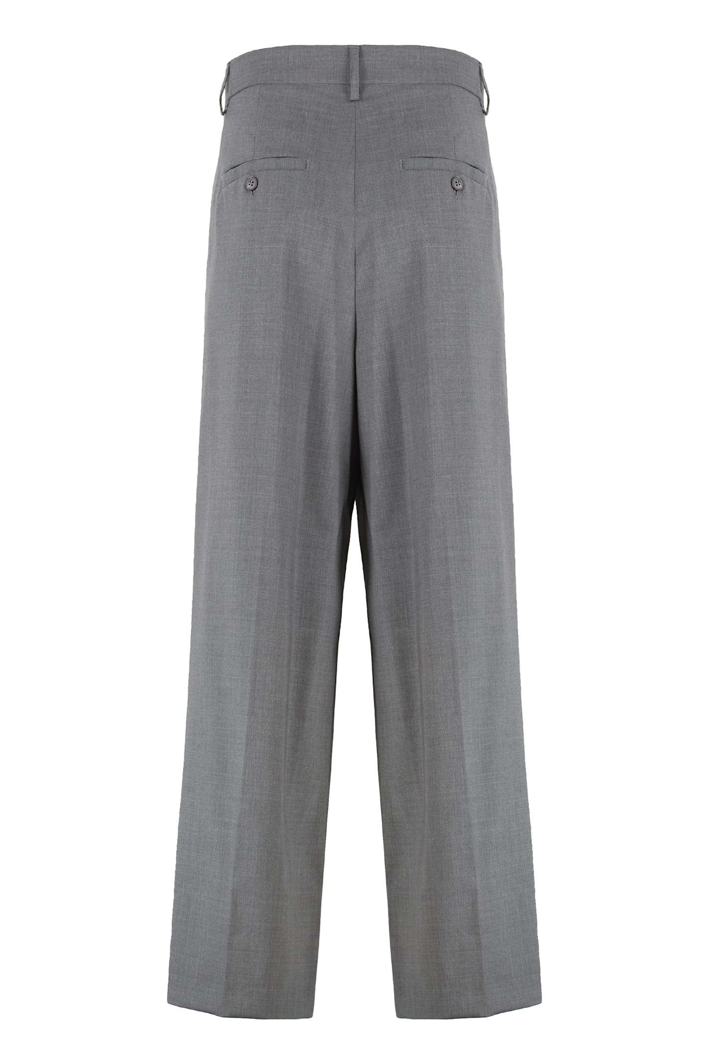 Weekend Max Mara Adelfi Virgin Wool Trousers In Gray