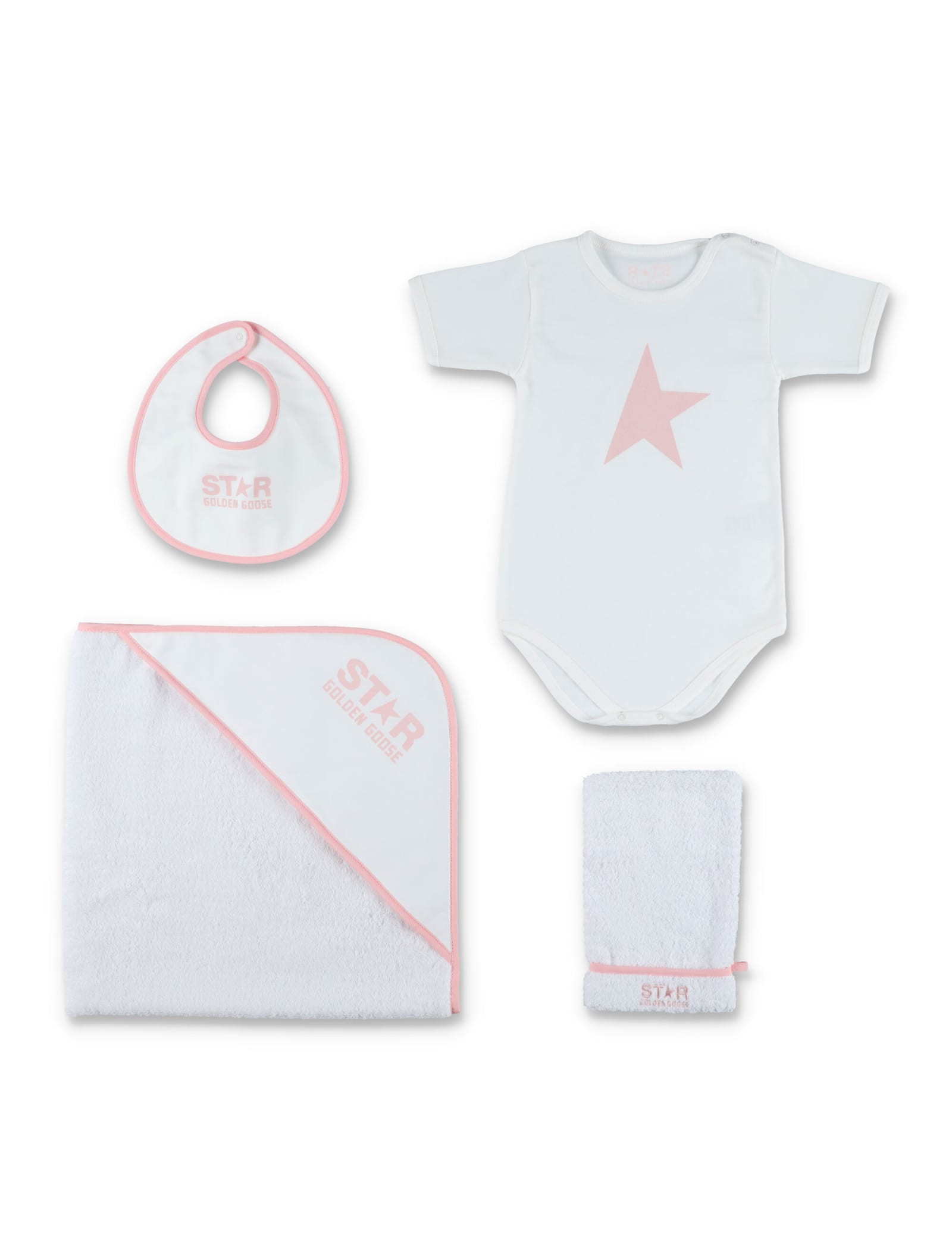 Golden Goose Coordinated Baby Set In White/pink
