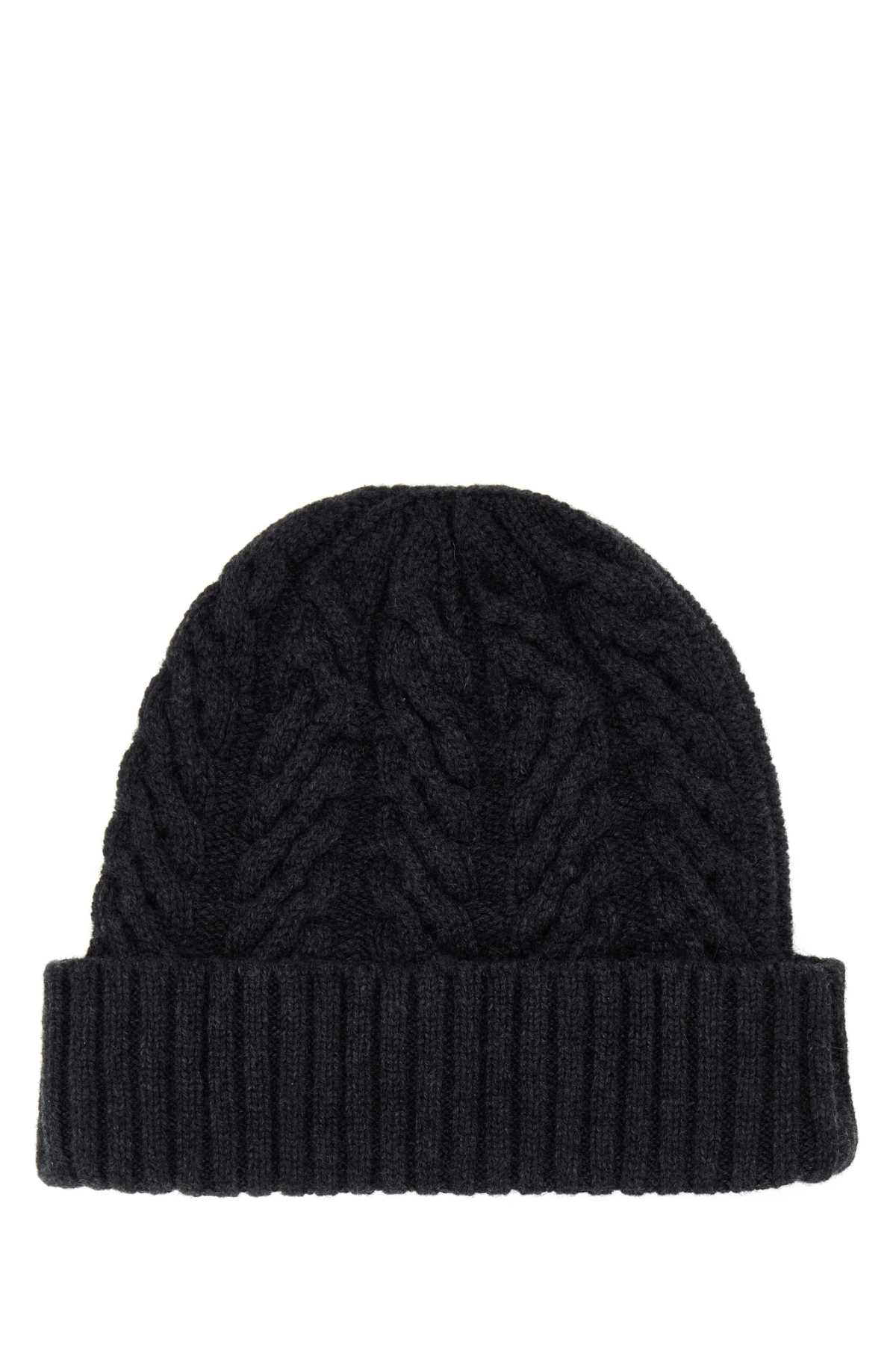 Moorer Charcoal Cashmere Beanie Hat In Carbon