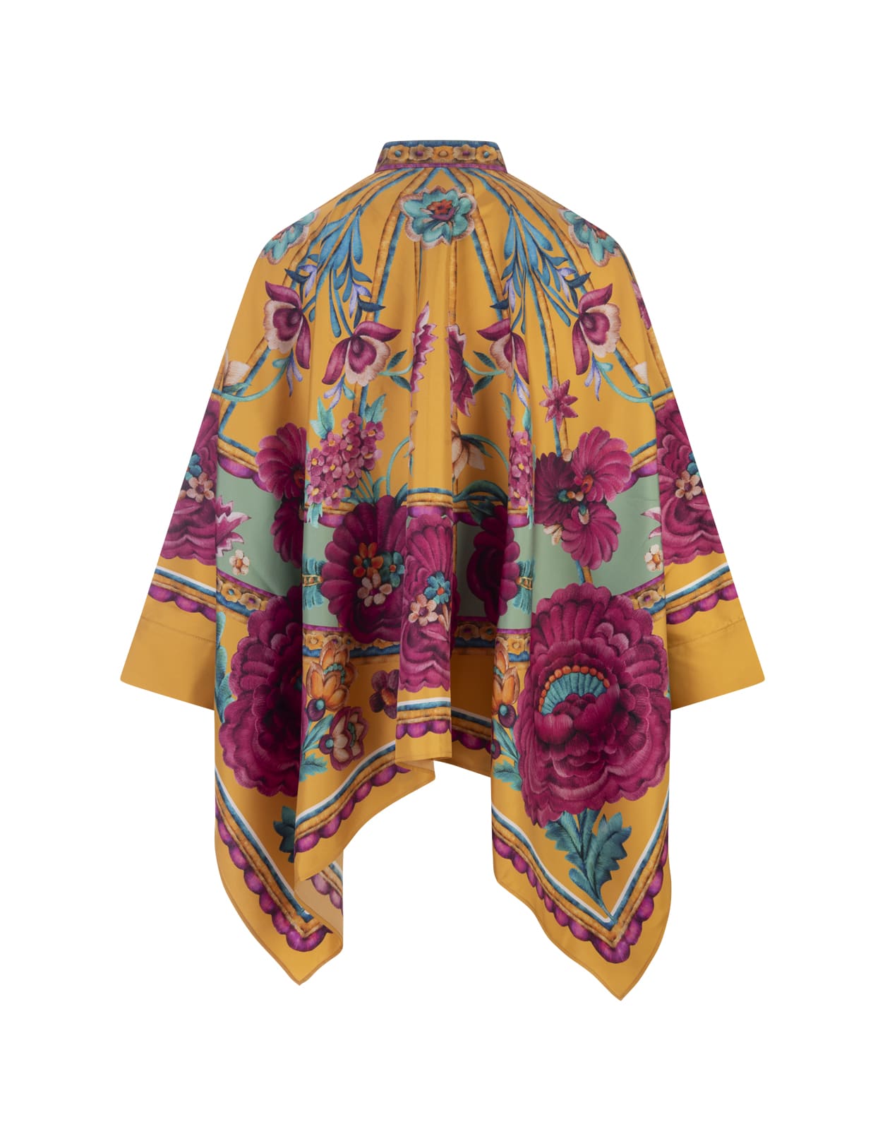 Shop La Doublej Zodiac Placée Marigold Foulard Shirt In Silk Twill In Multicolour