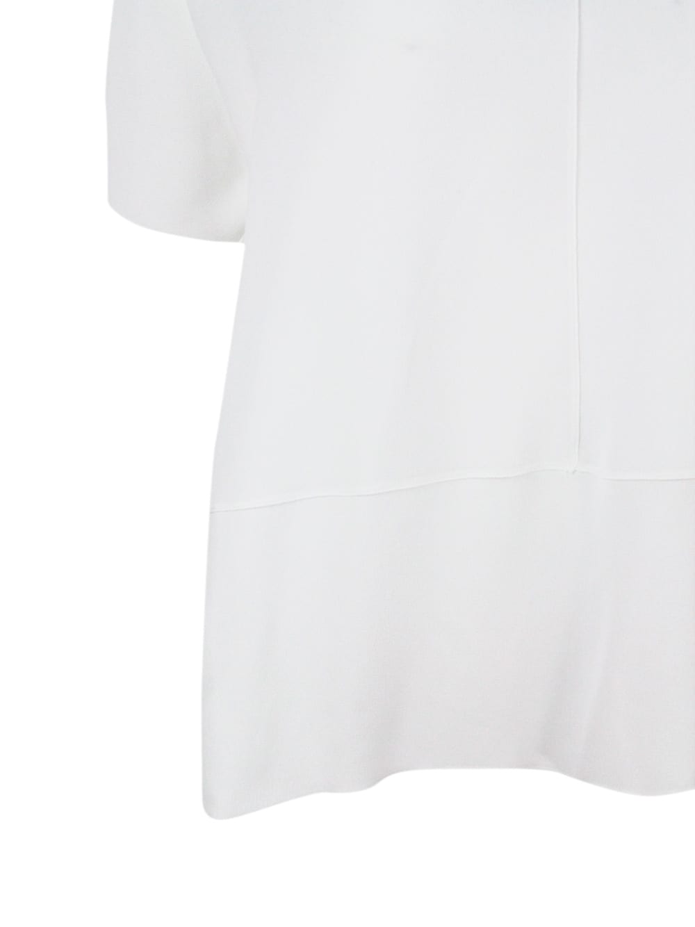 Shop Antonelli Short-sleeved, Oversized V-neck Shirt In Silk Blend In White