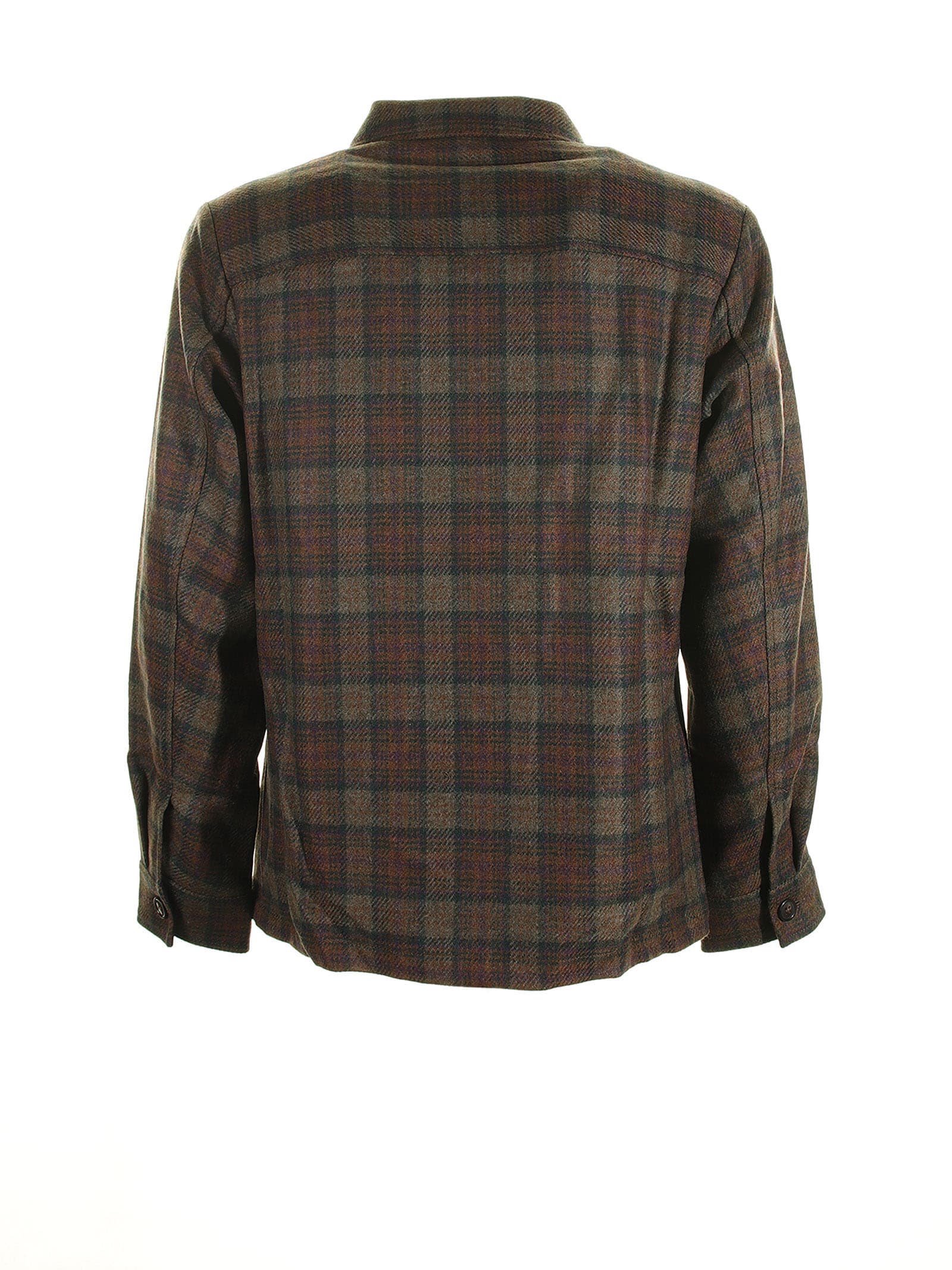 Shop Apc Checked Shirt In Brown