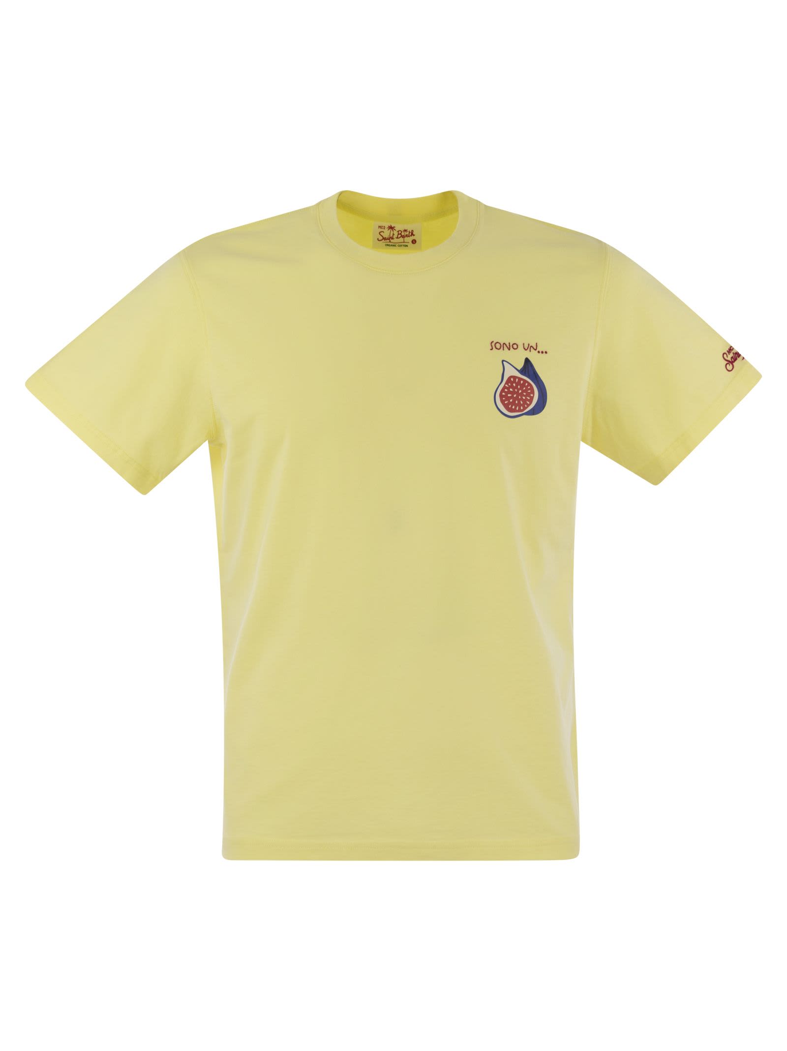 Mc2 Saint Barth T-shirt With Chest Print In Yellow