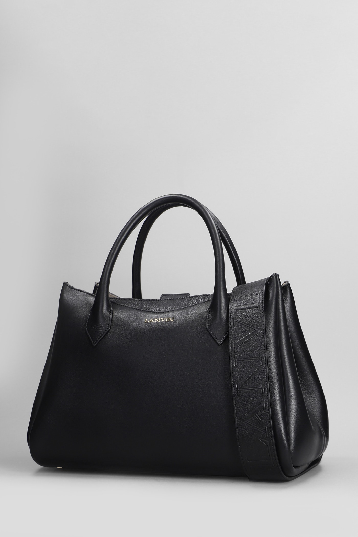 Shop Lanvin L Octave Shoulder Bag In Black Leather