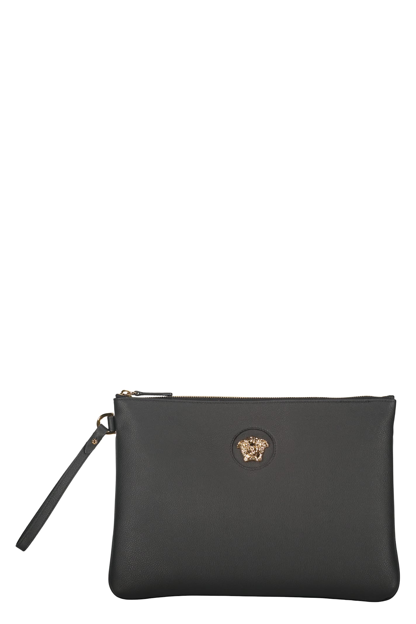 Versace Elegant Black Clutch. In Black