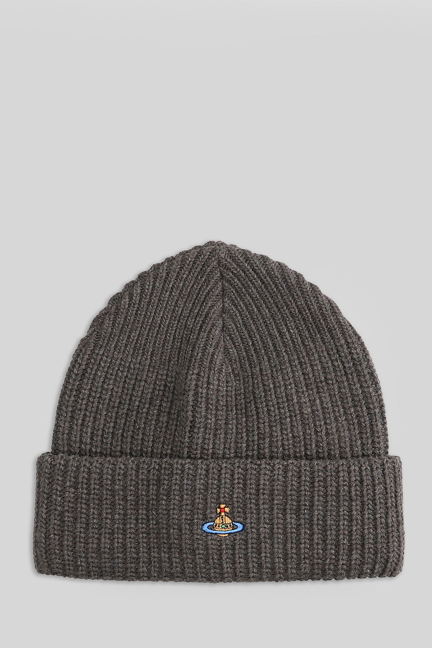 Vivienne Westwood Orb-embroidered Beanie In Gray