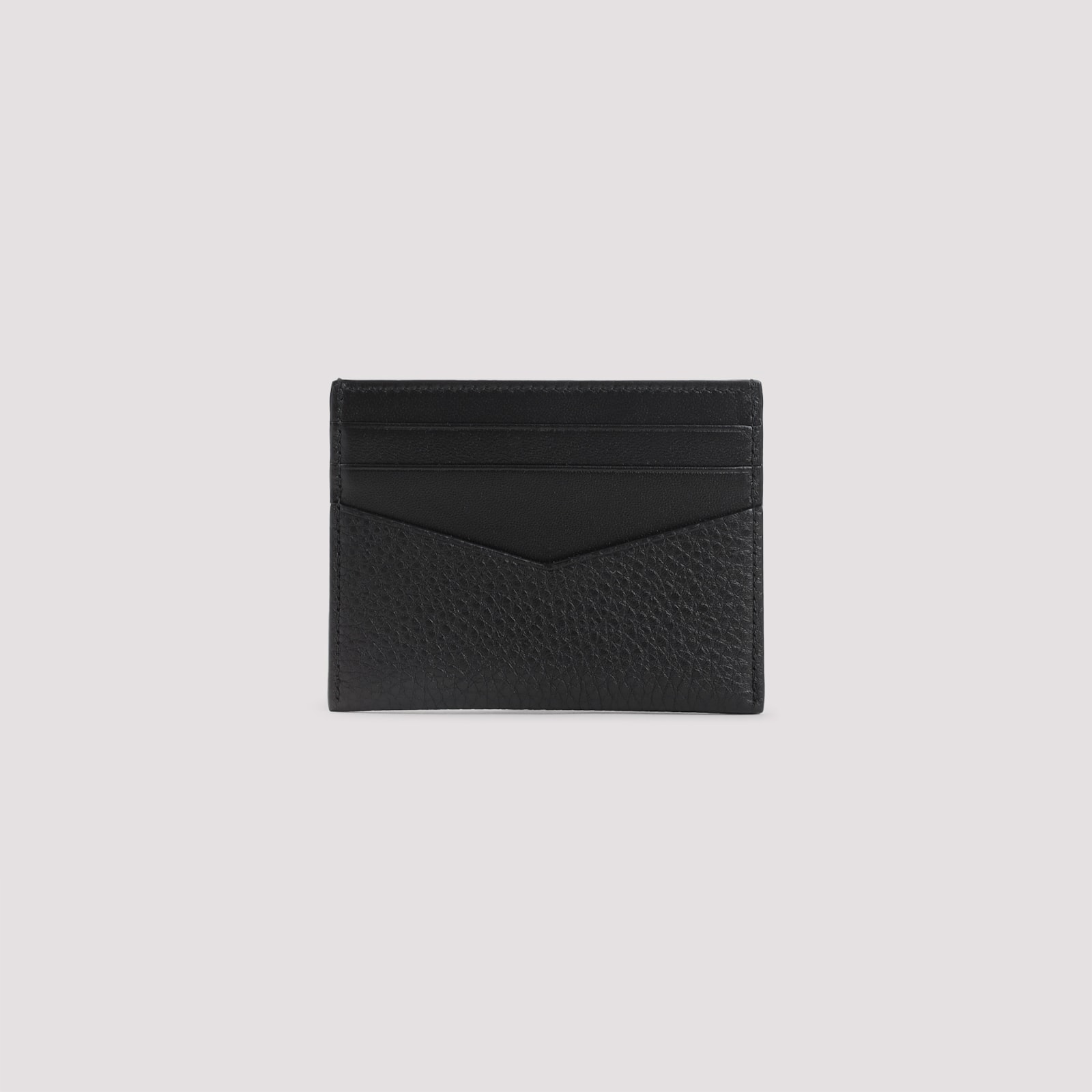 Givenchy Black Card Holder With V Detail And Logo Lettering On The Front In Leather Man In Black