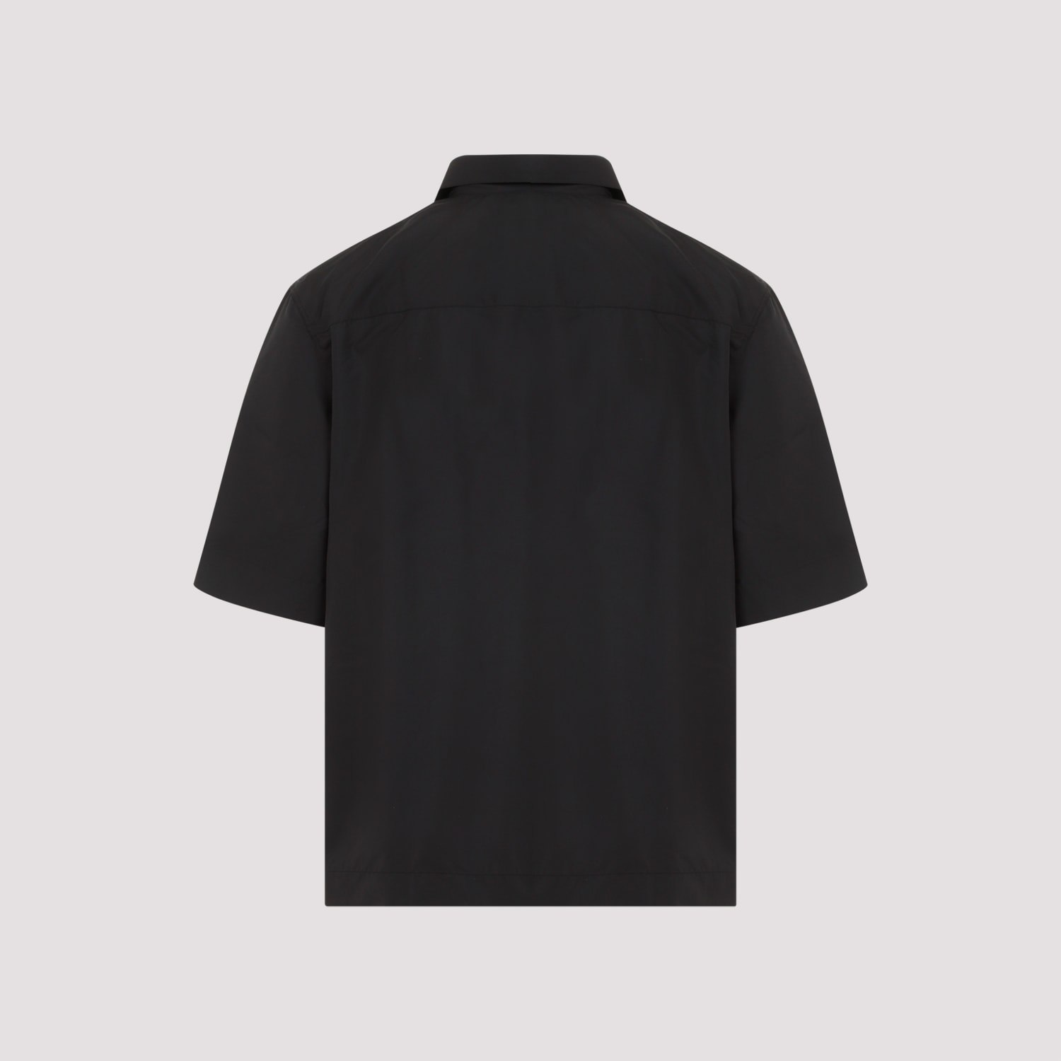 Givenchy Pointed Collar Short-sleeve Zipped Shirt In Nero