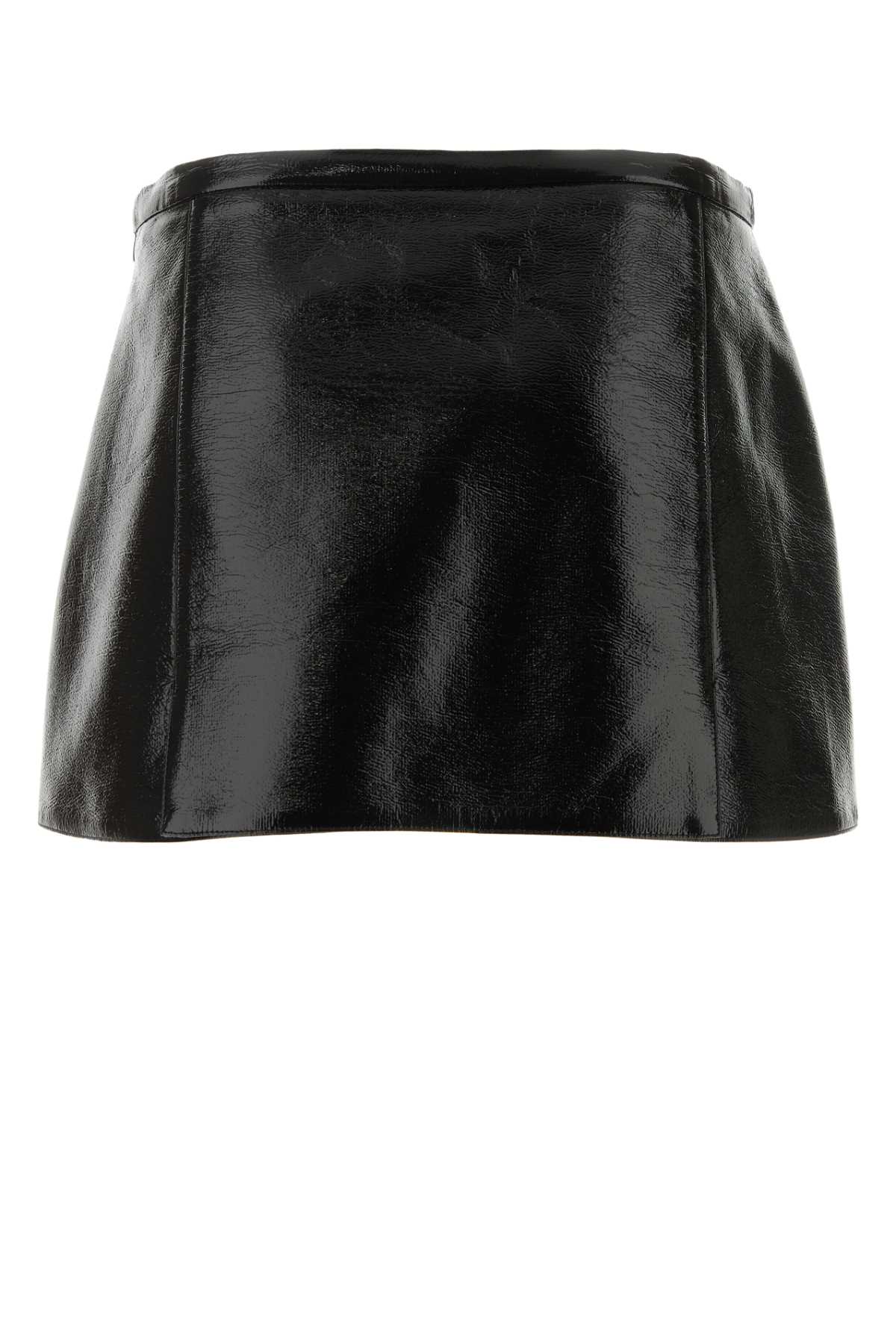 Courrèges Black Vinyl Mini Skirt