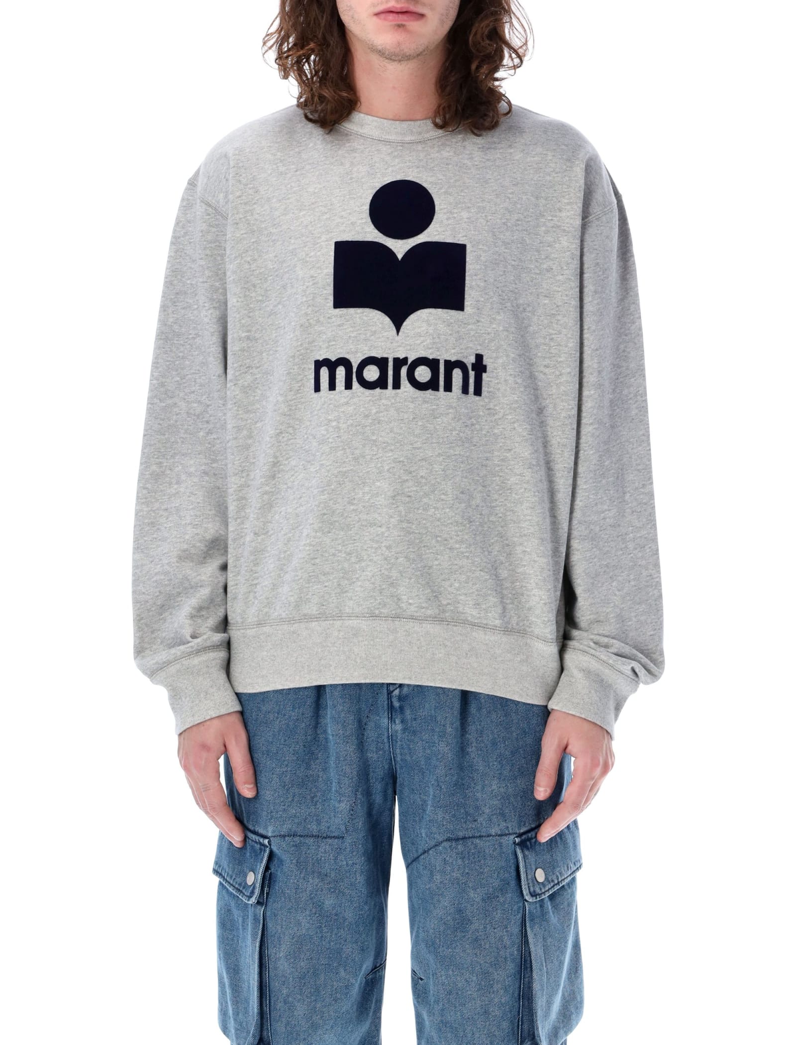 Shop Isabel Marant Mikoy Logo Sweatshirt In Grey Midnight