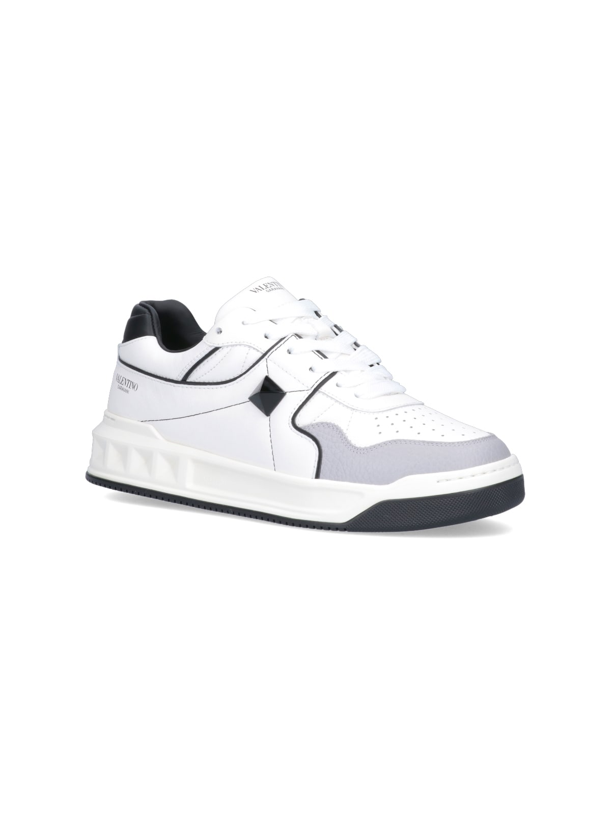 Valentino Garavani Multicolor Nappa Leather One Stud Sneakers In White