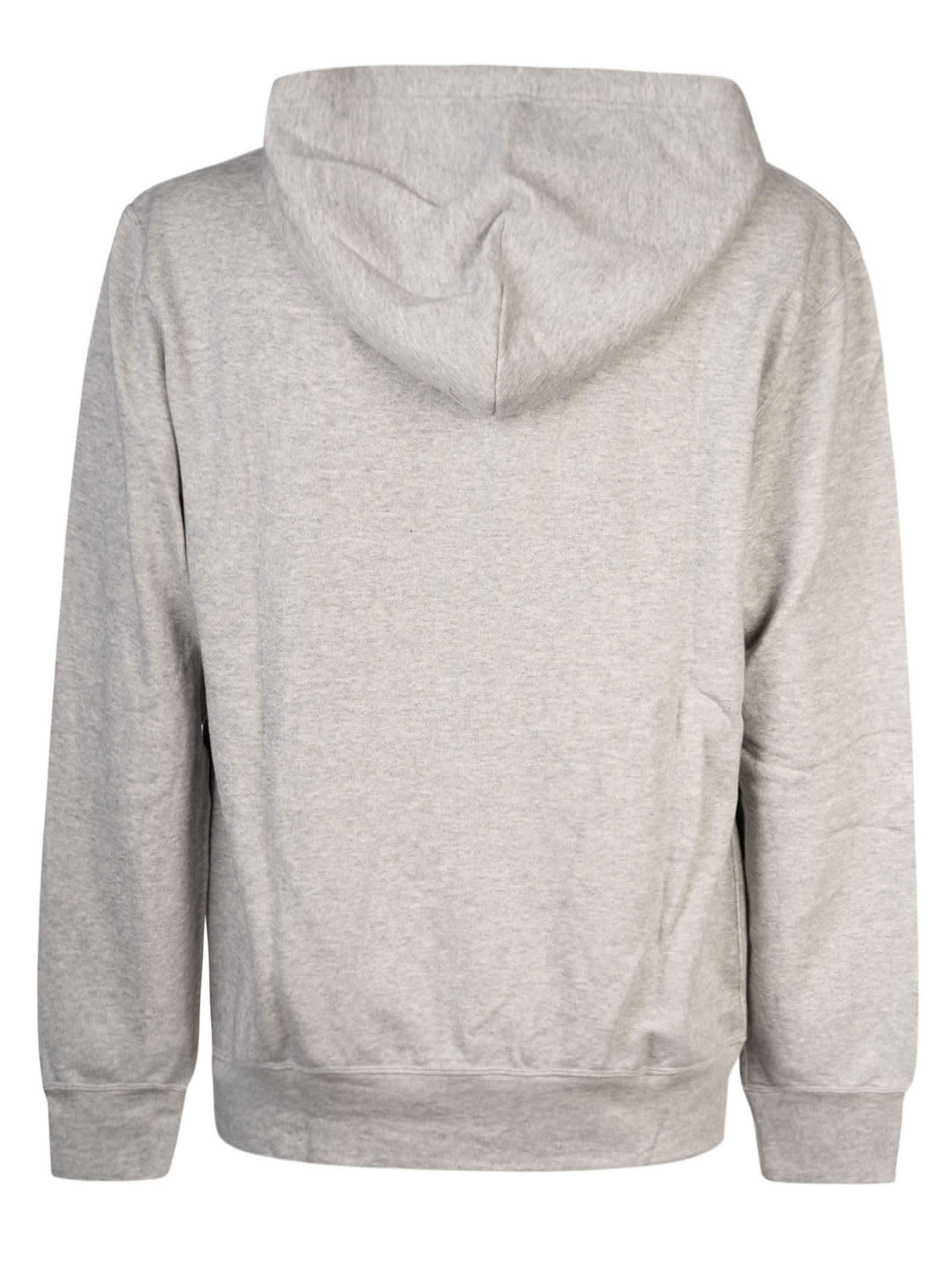 Shop Comme Des Garçons Shirt Heart Patch Hooded Zip Sweatshirt In Gray