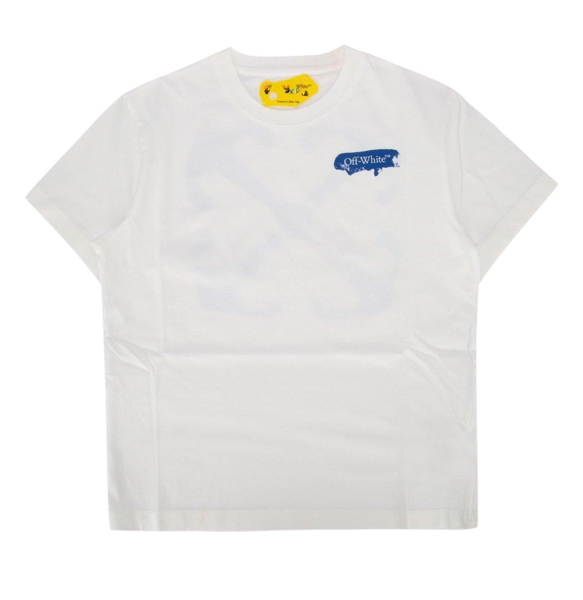 Off-white Kids' Paint Graphic Crewneck T-shirt In White