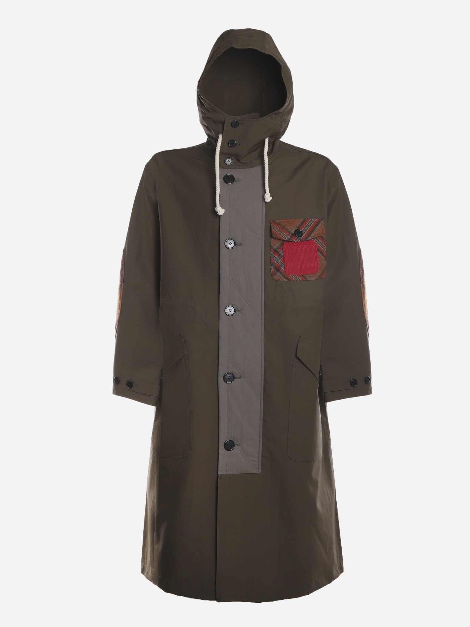J.W. Anderson Cotton Parka With Corduroy Insert