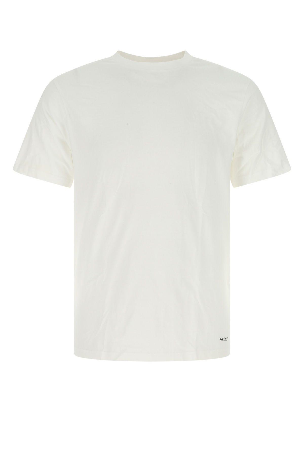 White Cotton Standard Crew Neck T-shirt Set