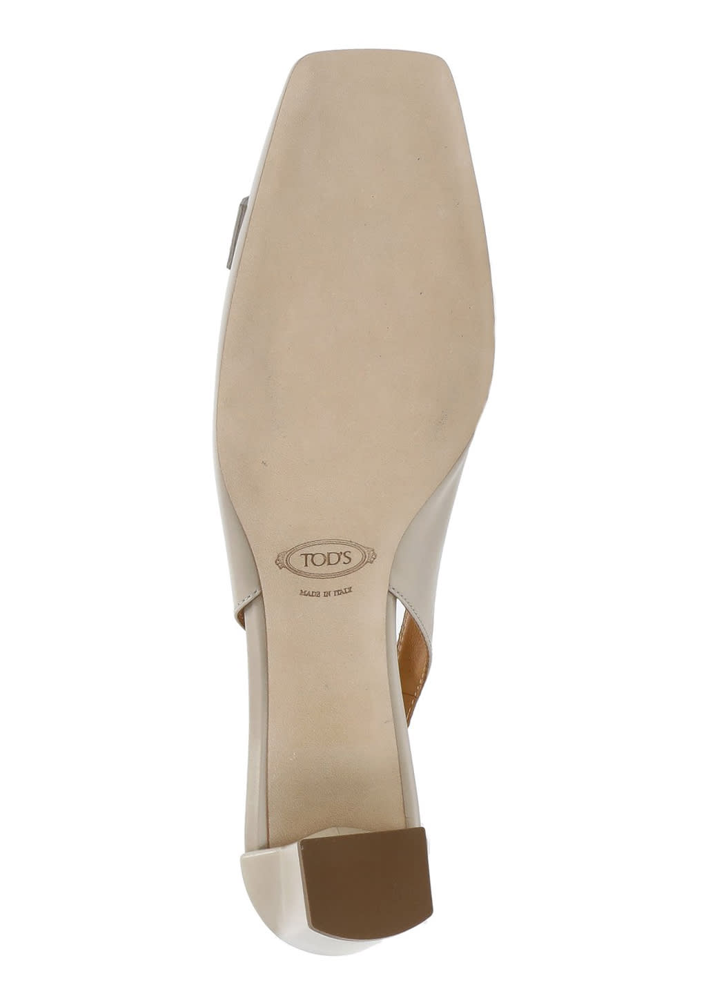 Tod's 60mm Squared-toe Metallic-logo Pumps In Neutral