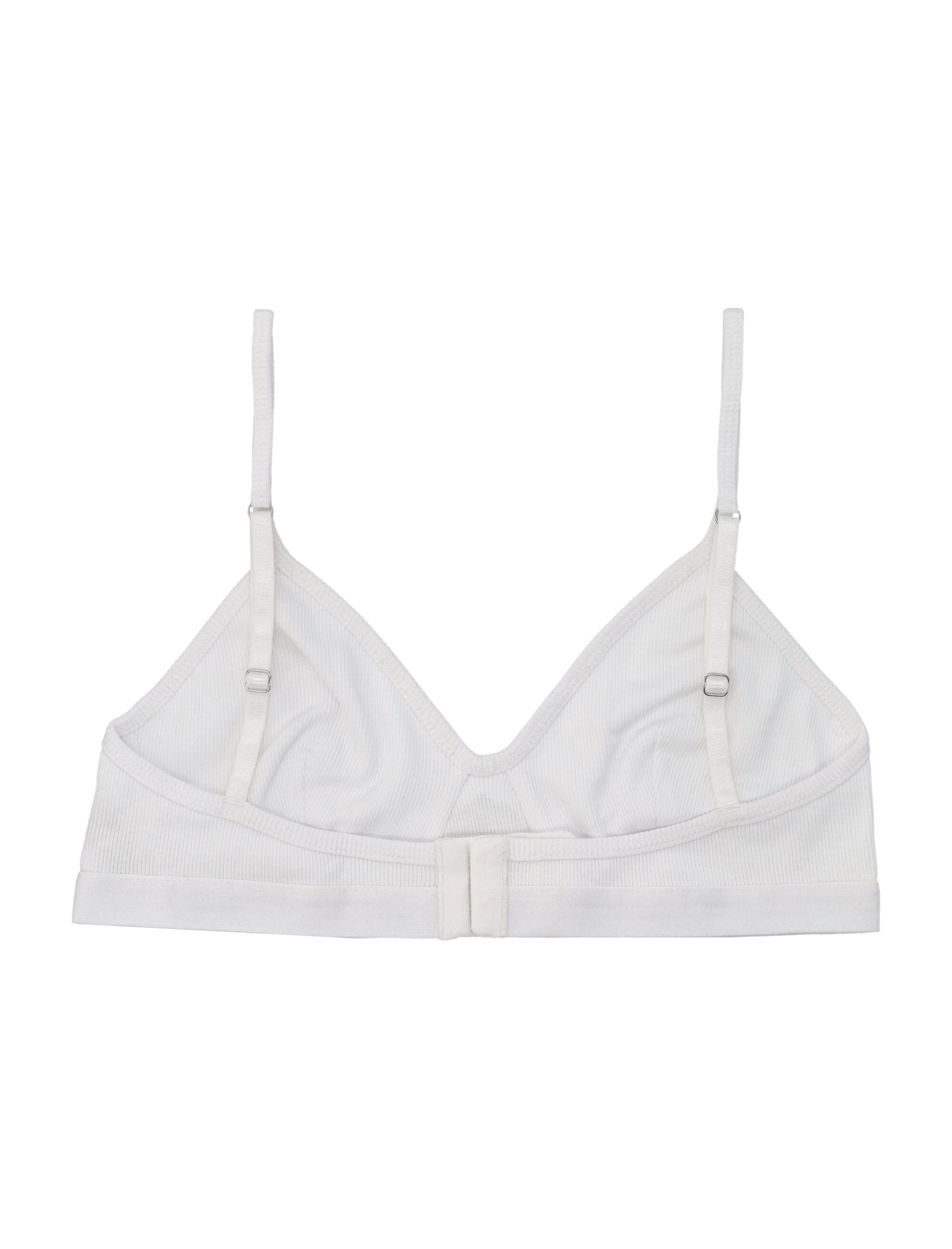 Shop Marine Serre Organic Cotton Rib Bra In White