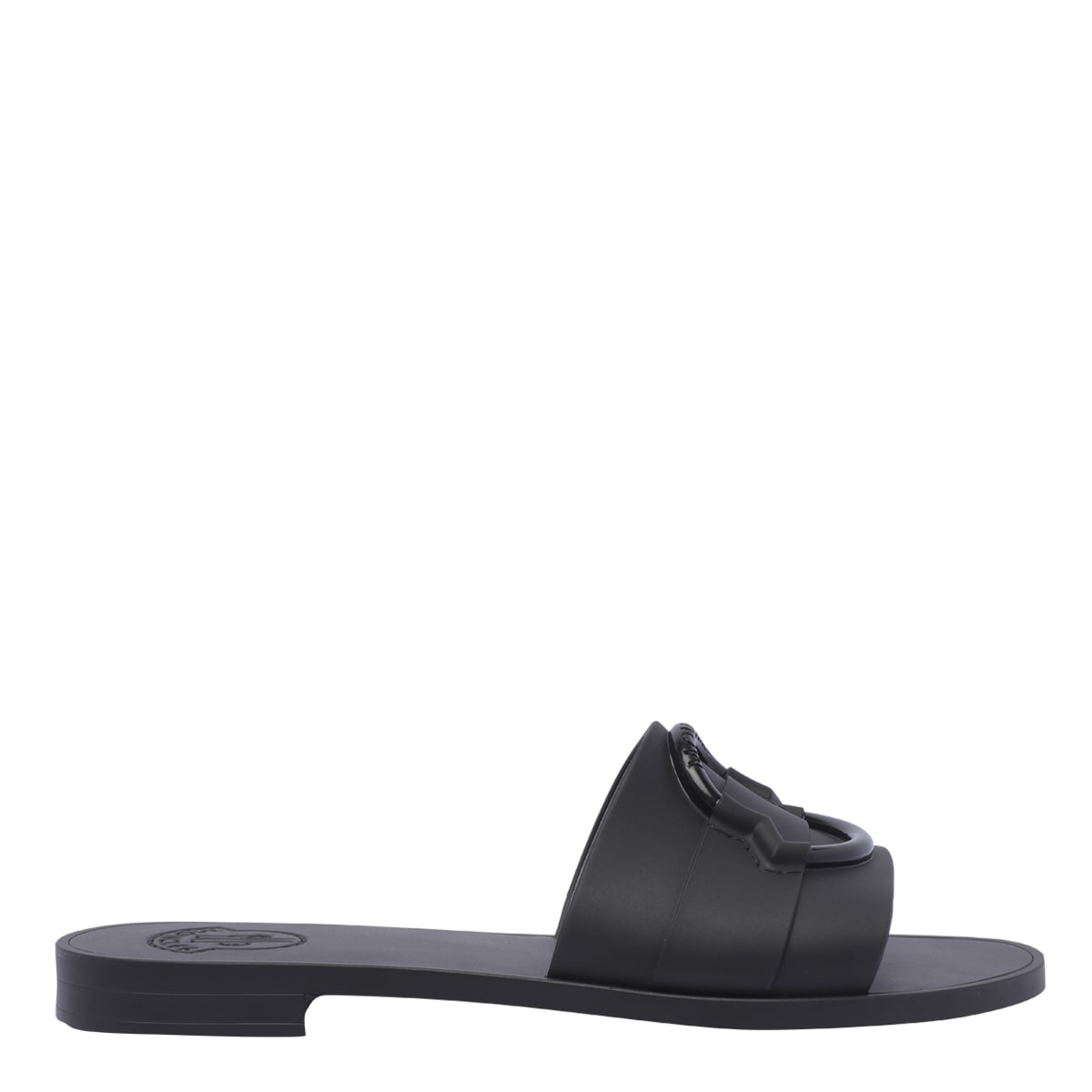 Shop Moncler Slide Sandals In Black