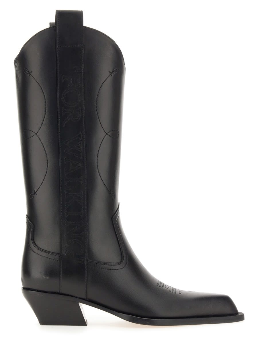 Shop Off-white Texan Boot For Walking In Black