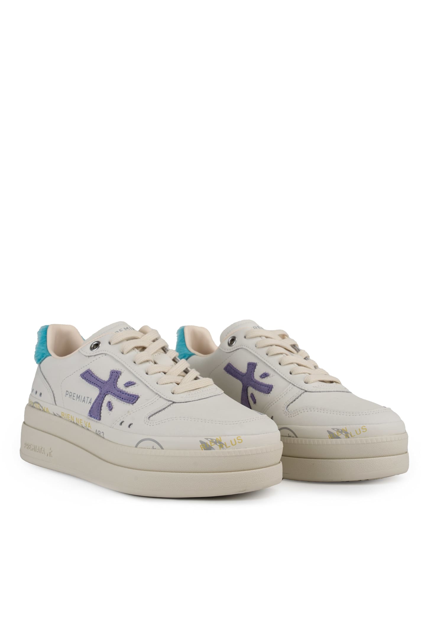 Premiata Sneakers Micol 7443 In Bianco/viola