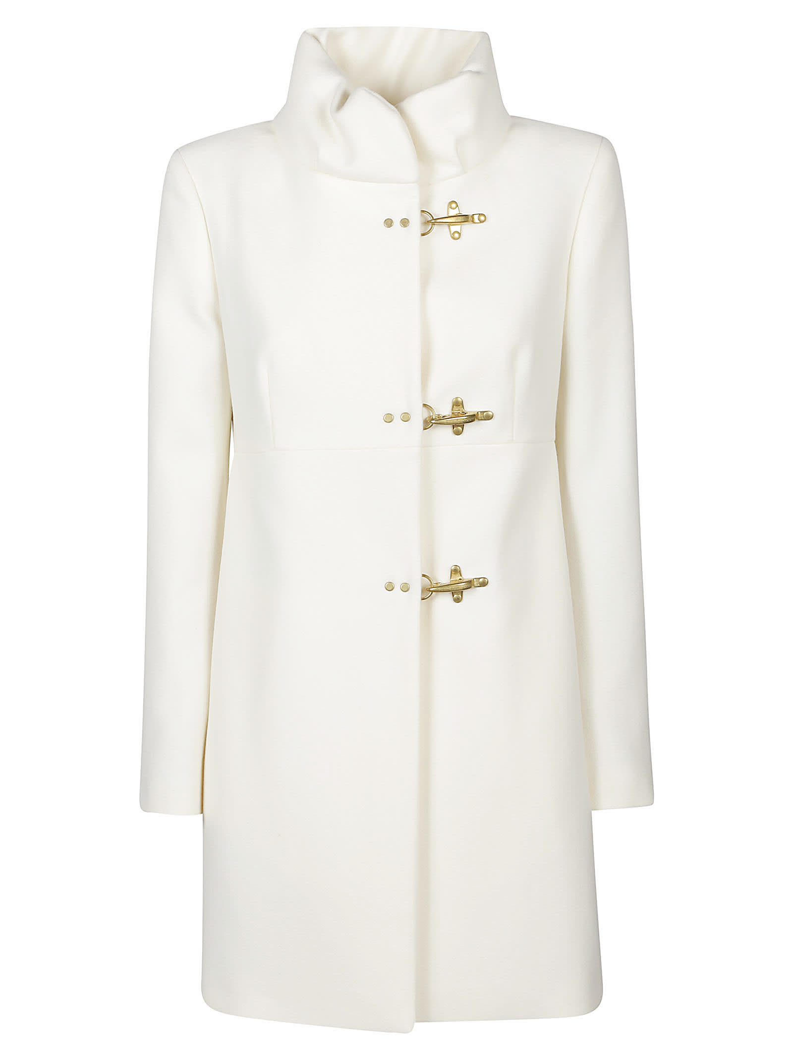 Shop Fay Romantic Coat In Bianco Lana