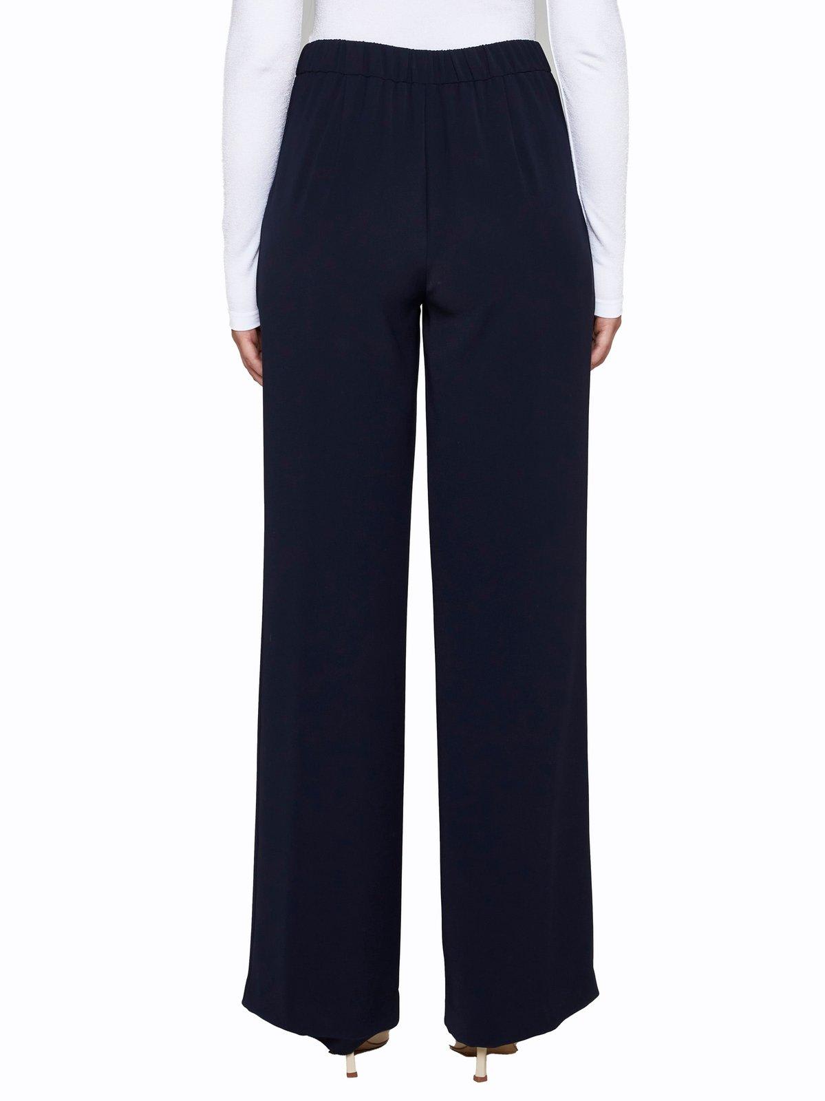 Shop P.a.r.o.s.h Elastic Waist Straight Leg Trousers