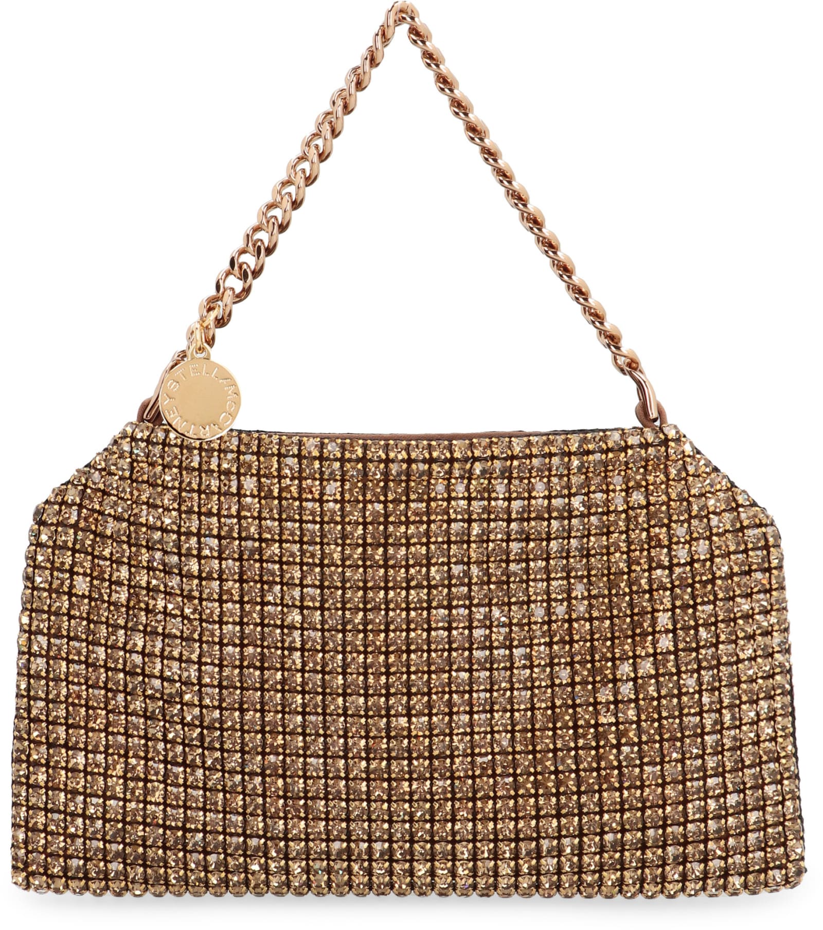 Shop Stella Mccartney Falabella Net Shoulder Bag In Brown