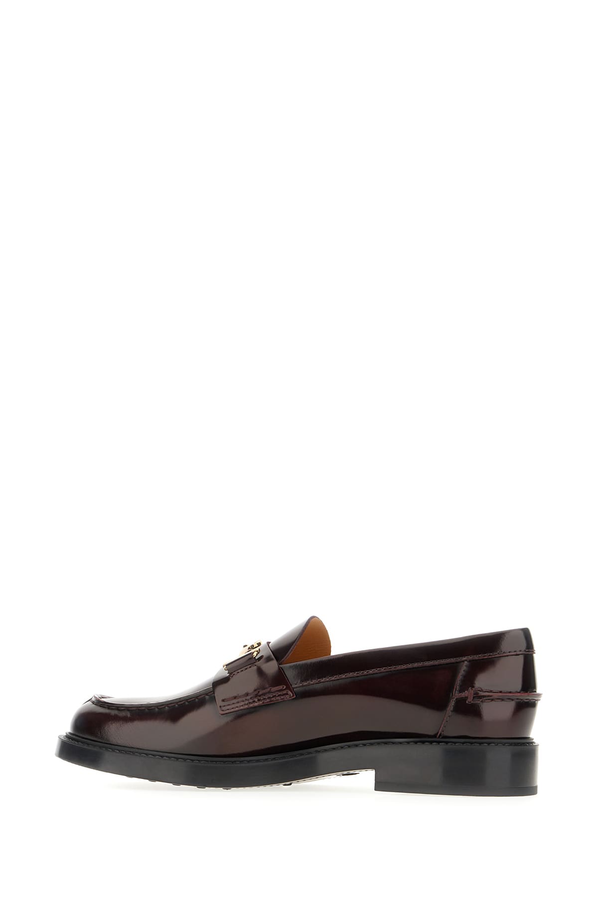 Shop Tod's Burgundy Leather Loafers In Mosto