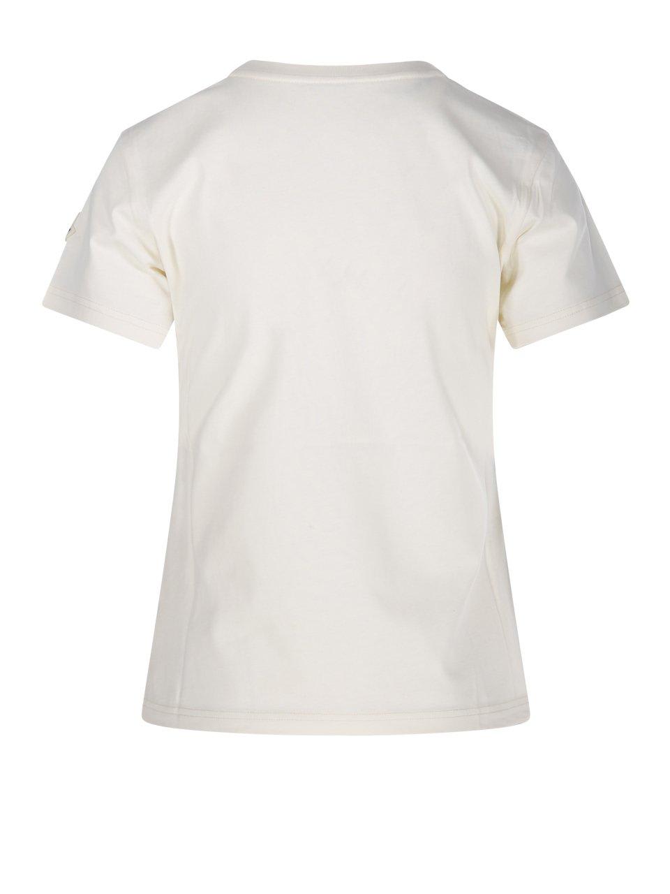 Moncler Logo Patch Crewneck T-shirt In White
