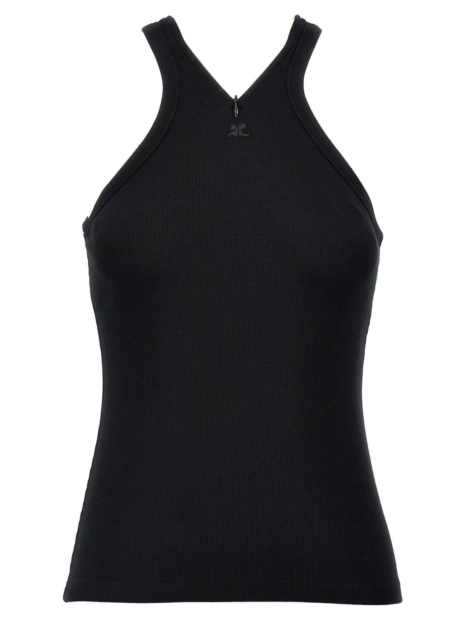 Shop Courrèges Criss Cross 90s Tank Top In Black